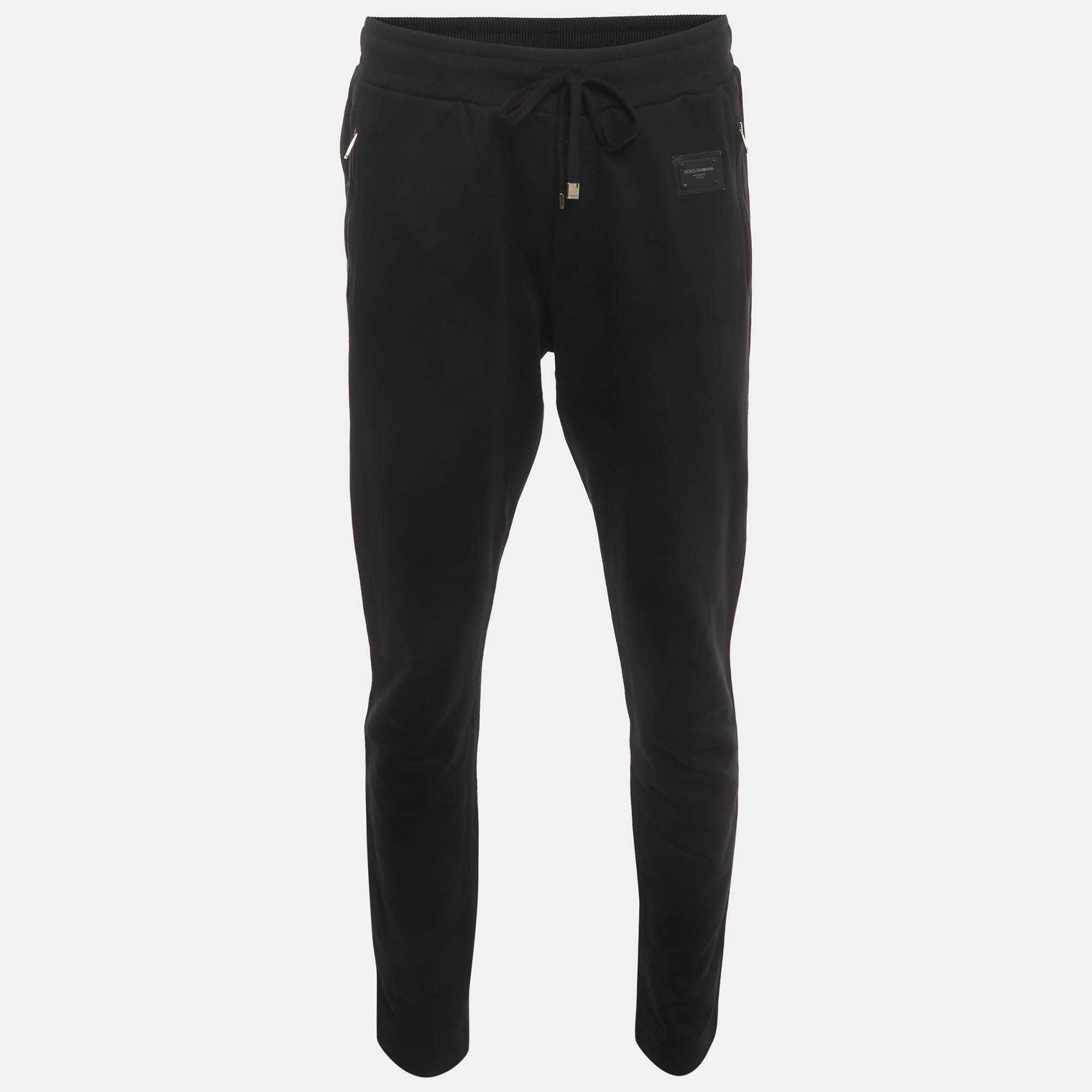 مملوكة مسبقًا Dolce & Gabbana Navy Blue Jersey Drawstring Pants L