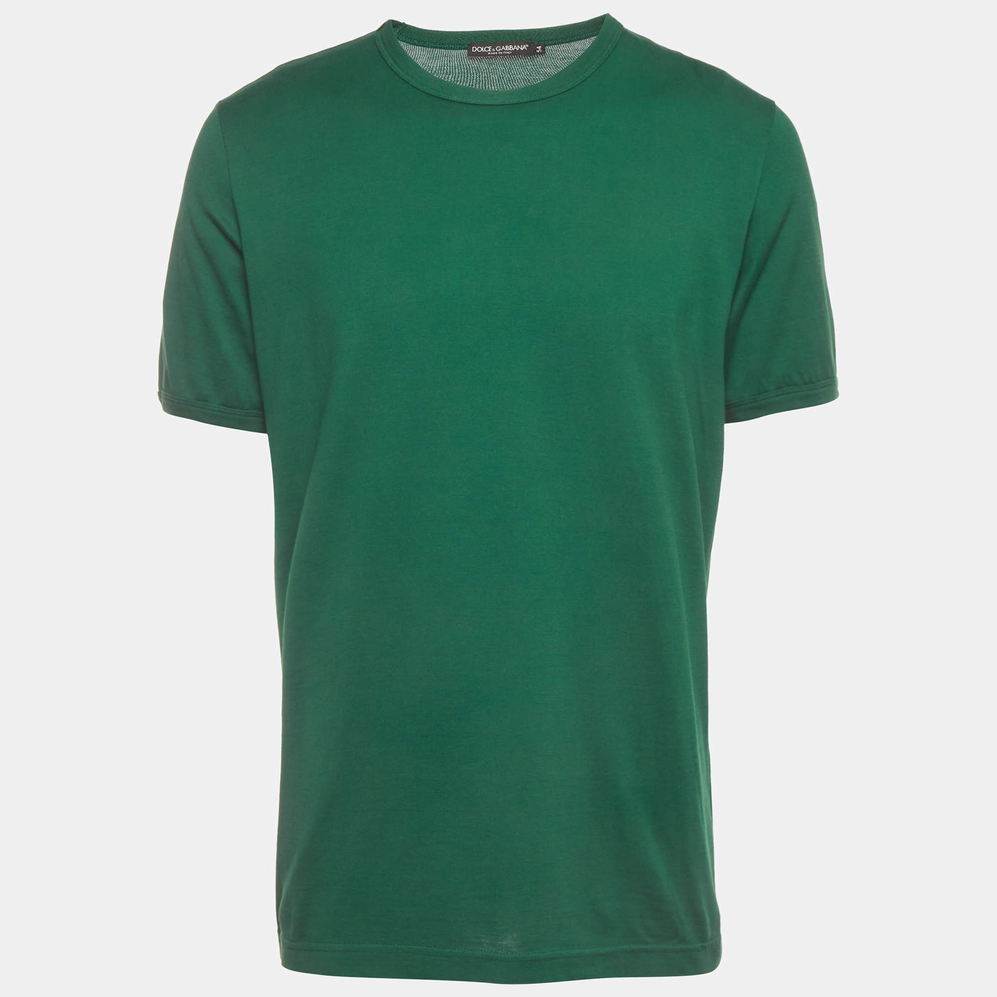 Pre Owned Dolce & Gabbana Green Jersey Crewneck T-Shirt XXL