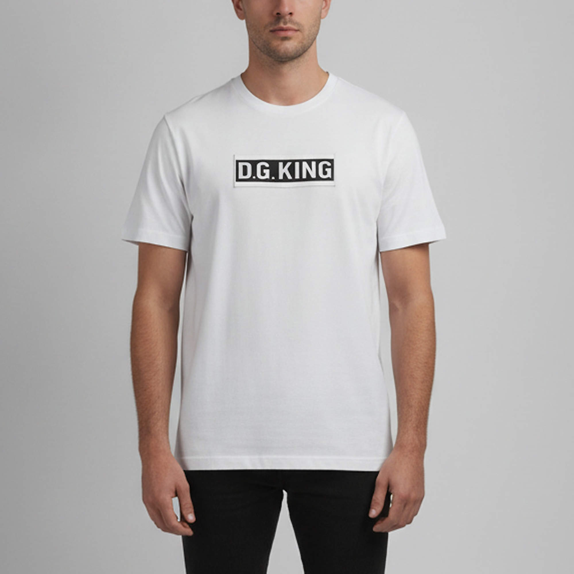 Pre Owned Dolce & Gabbana White DG King Appliqué Jersey T-Shirt M