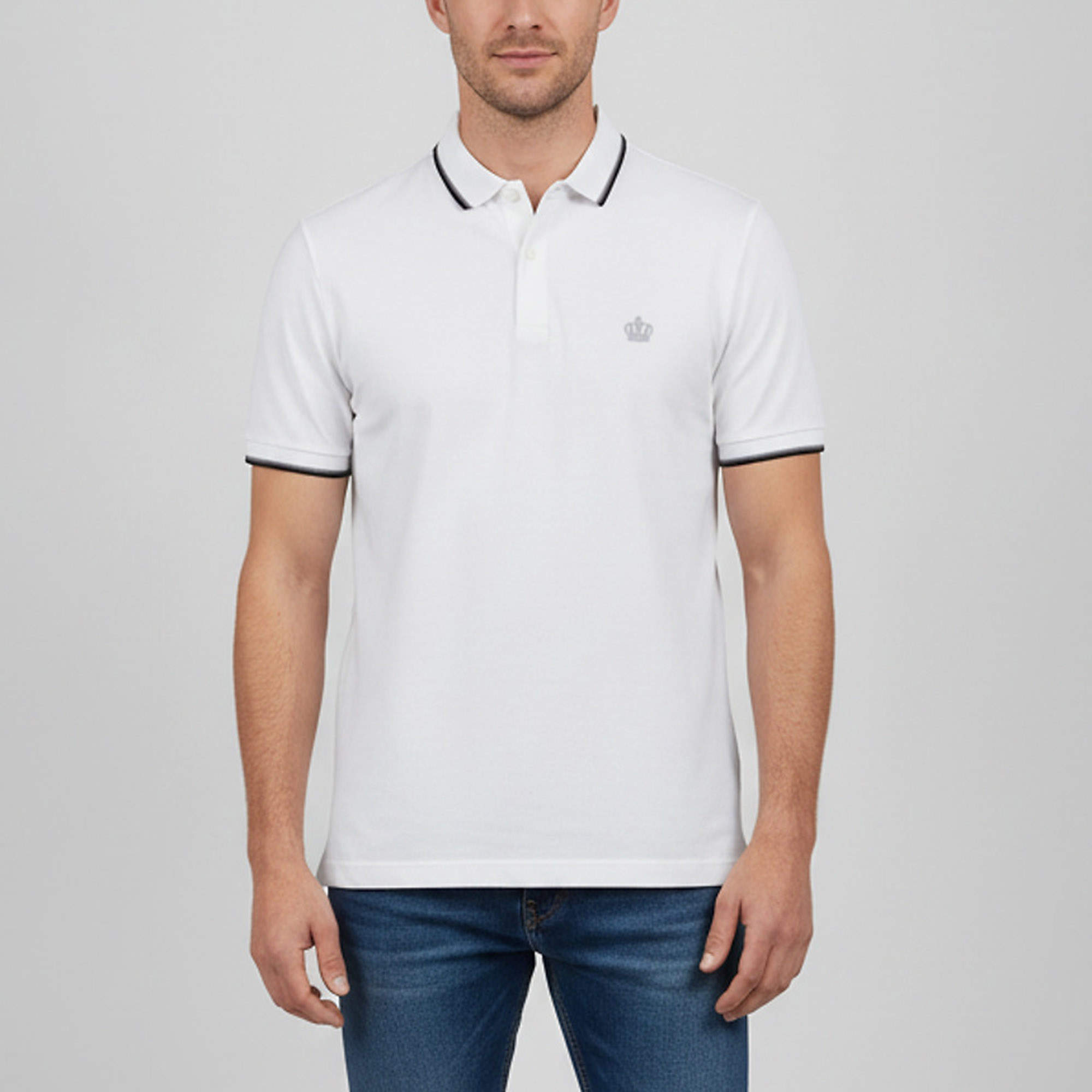 Pre Owned Dolce & Gabbana White Cotton Pique Embroidered Logo Polo T-Shirt XXL 