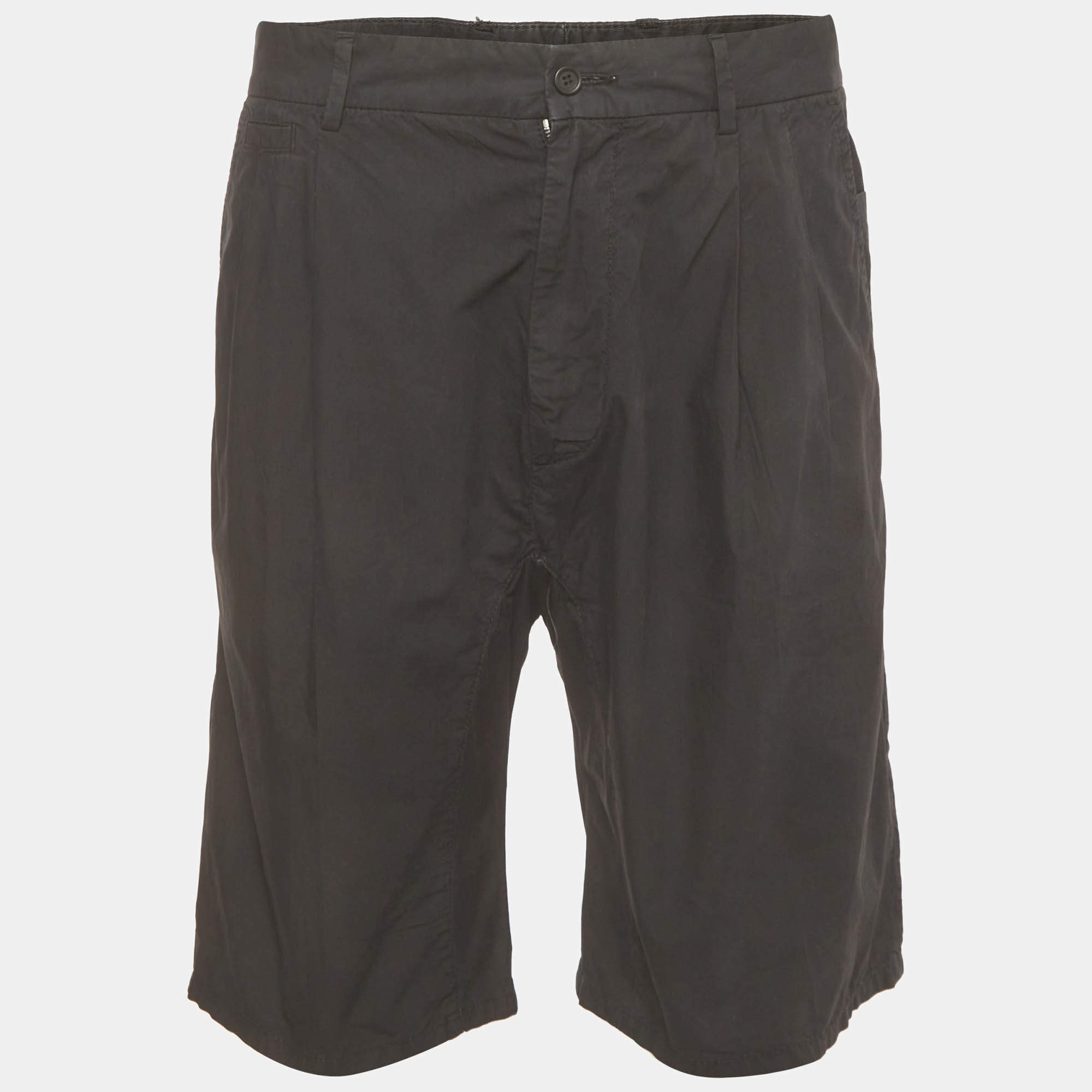 Pre Owned Dolce & Gabbana Black Cotton Regular Fit Shorts M 
