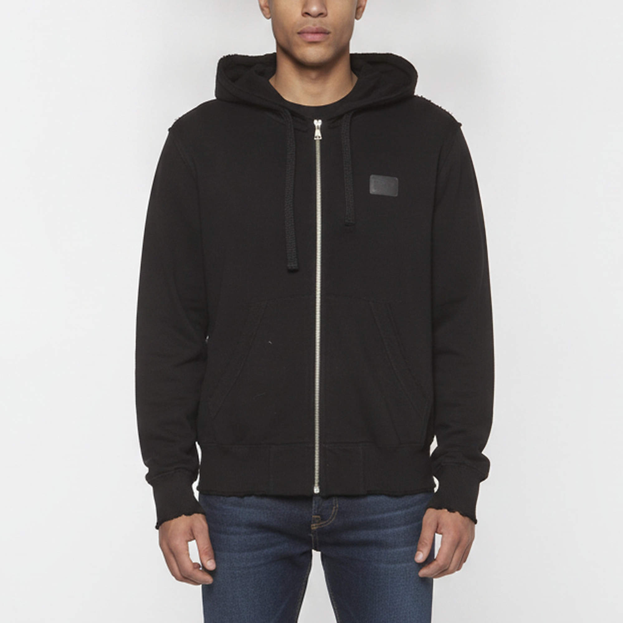Pre Owned Dolce & Gabbana Black Logo Detail Jersey Zip-Up Hoodie XL