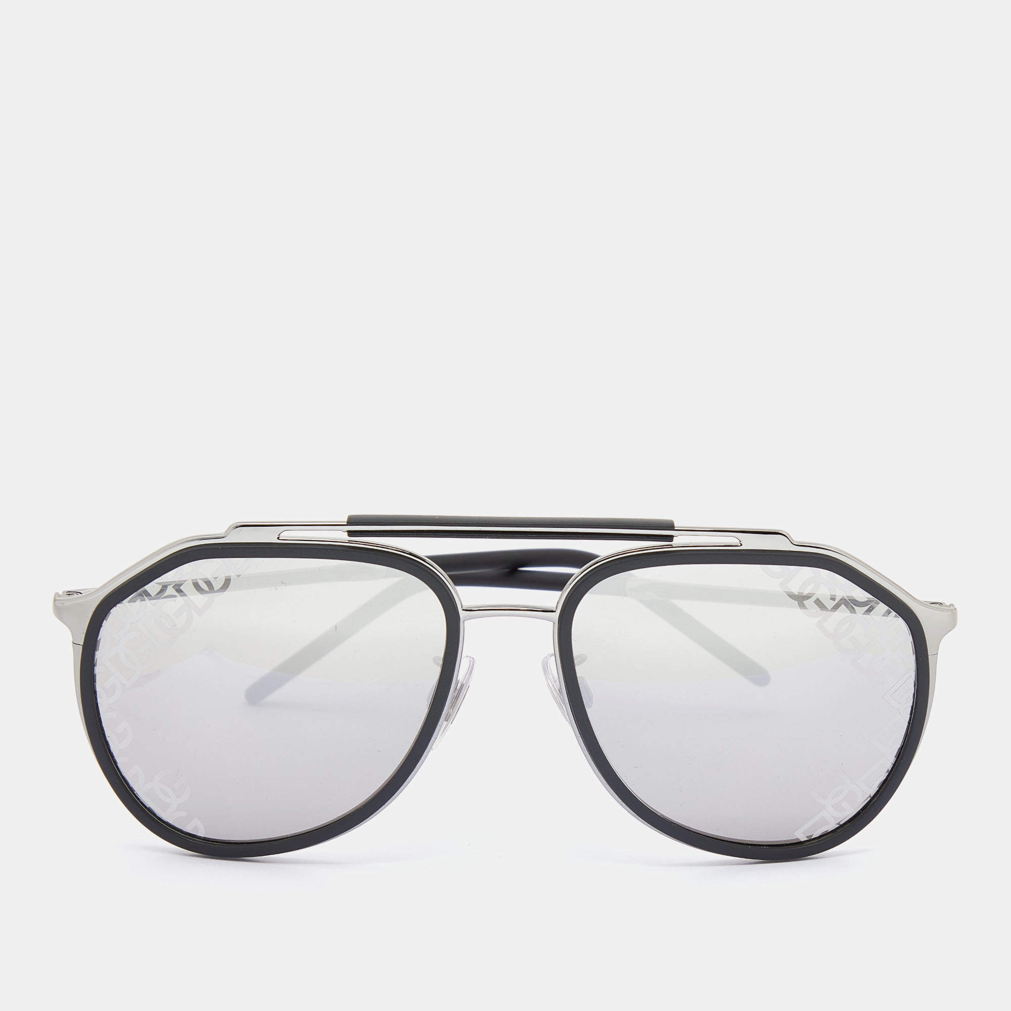 Dolce & Gabbana Black/Monogram Grey DG2277 Aviator Sunglasses