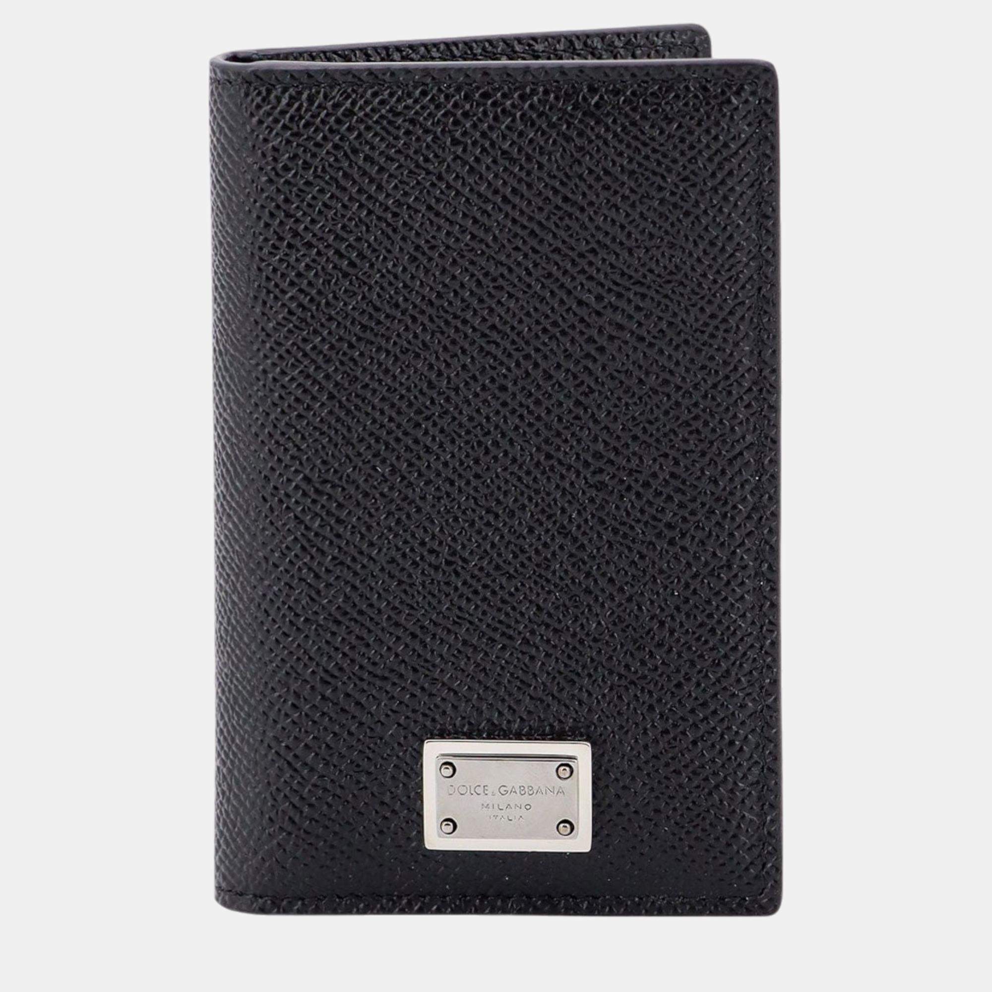 Dolce & Gabbana Black Leather Card Holder