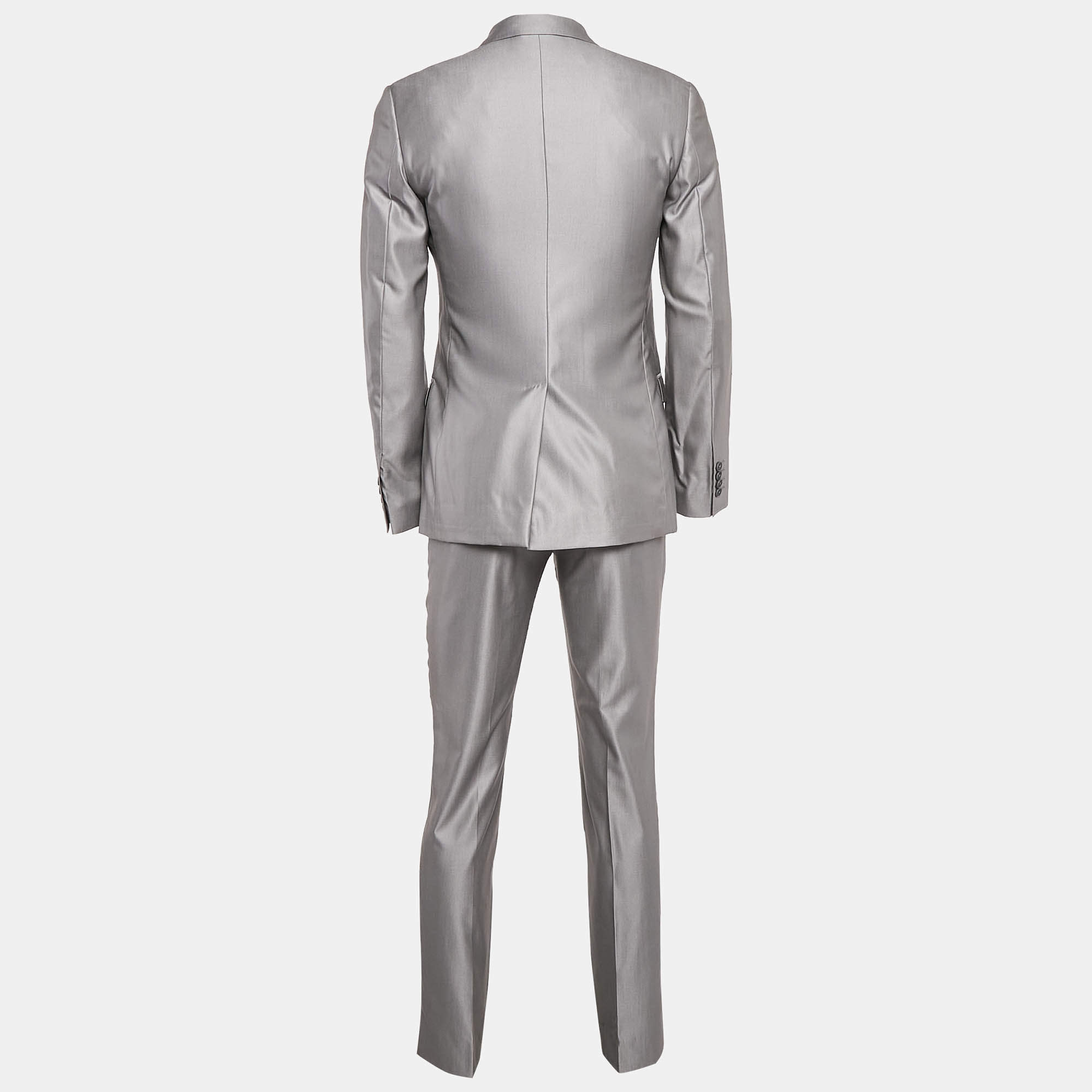 Dolce & Gabbana Grey Wool Blend Pants Suit S