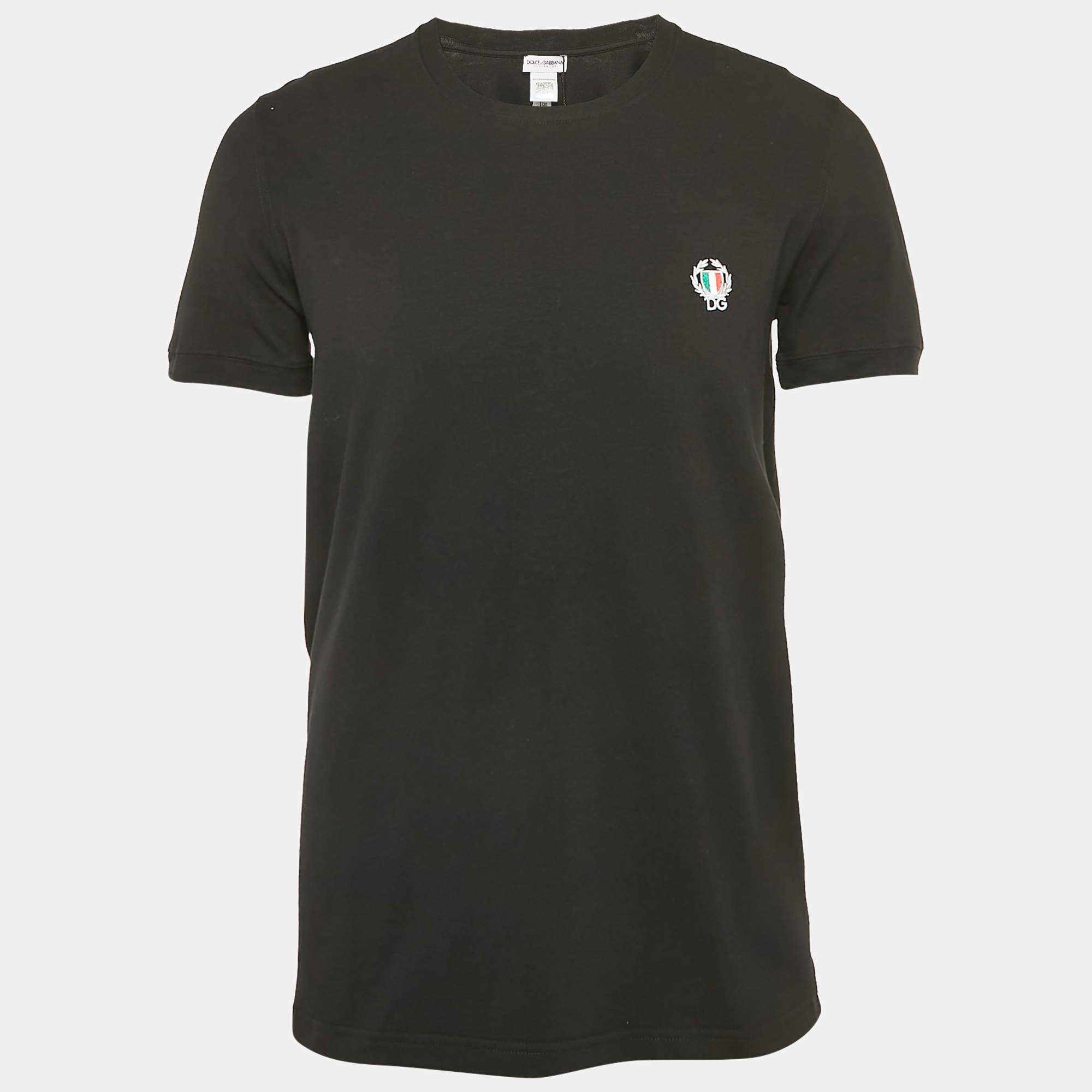 Pre Owned Dolce & Gabbana Underwear Black Cotton Crewneck T-Shirt L