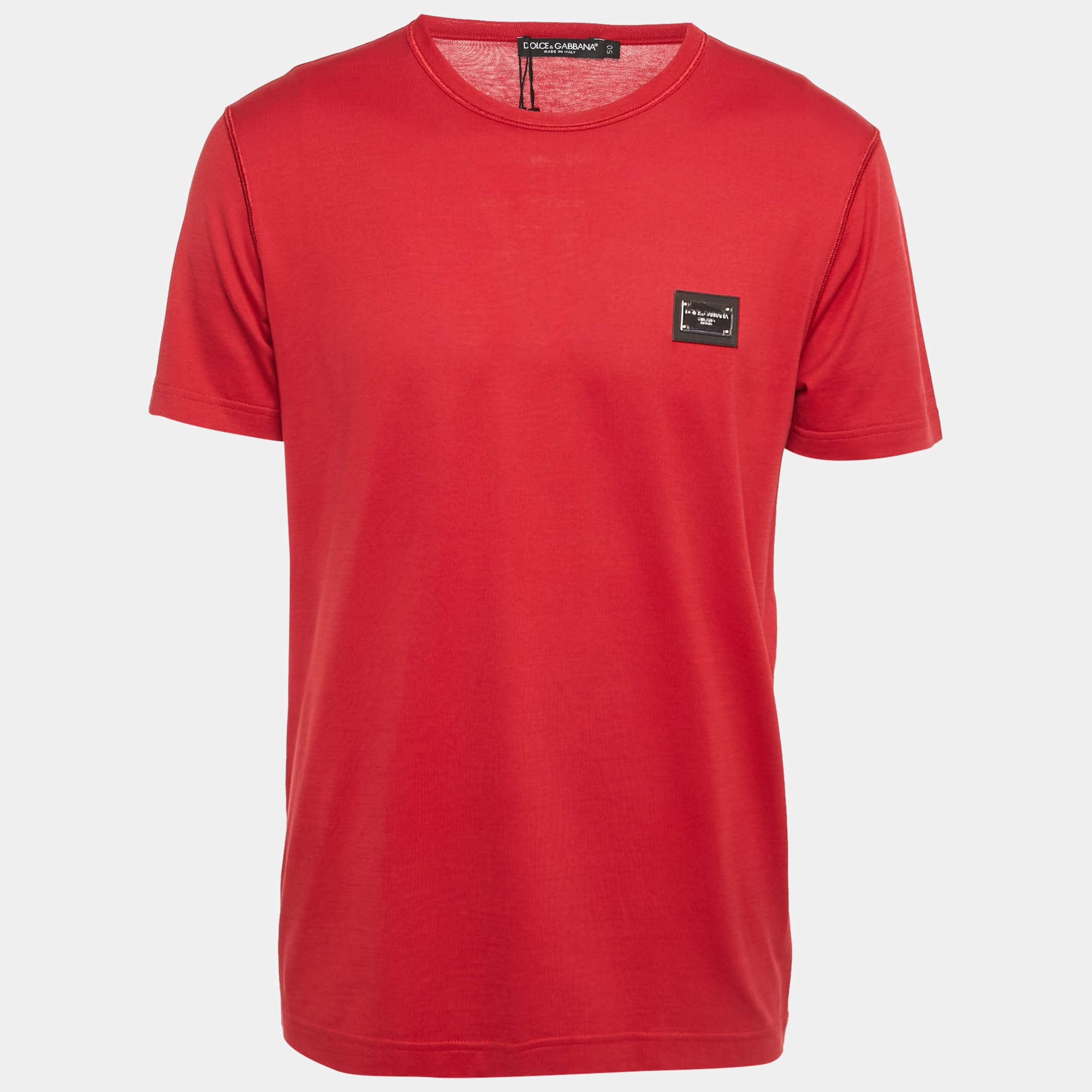 Dolce & Gabbana Red Jersey Crew Neck T-Shirt L