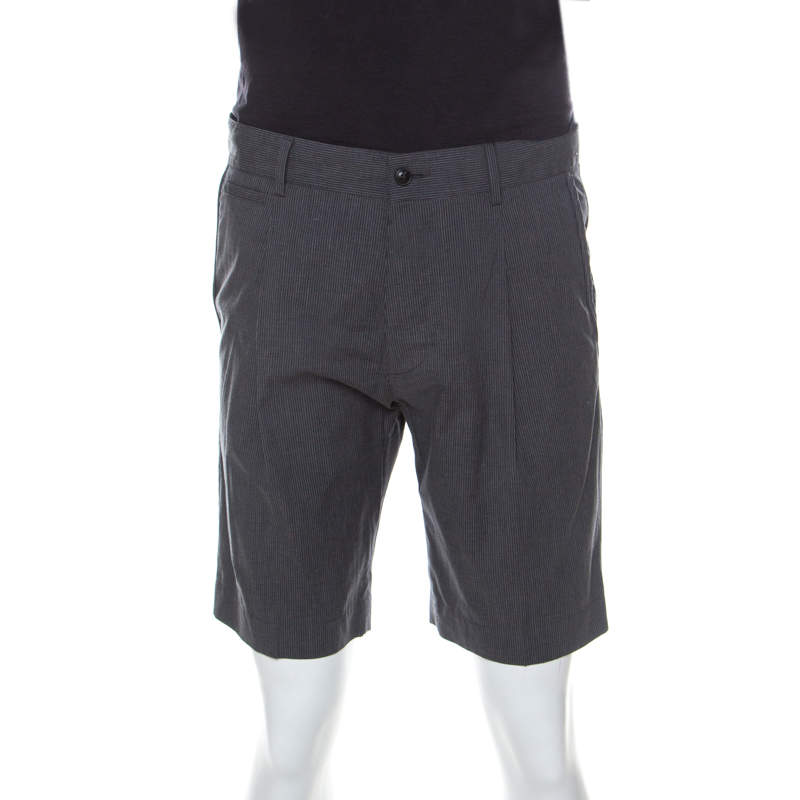 Pre Owned Dolce & Gabbana Grey Pin Striped Cotton Shorts S