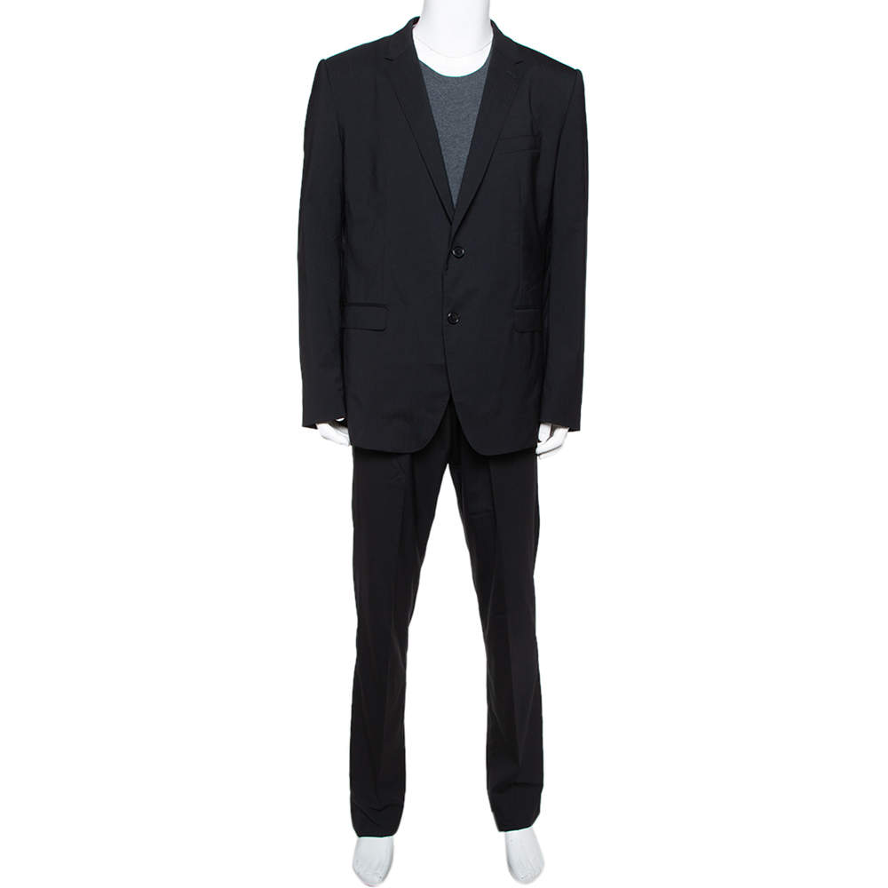 Dolce & Gabbana Black Wool Tailored Martini Suit 4XL