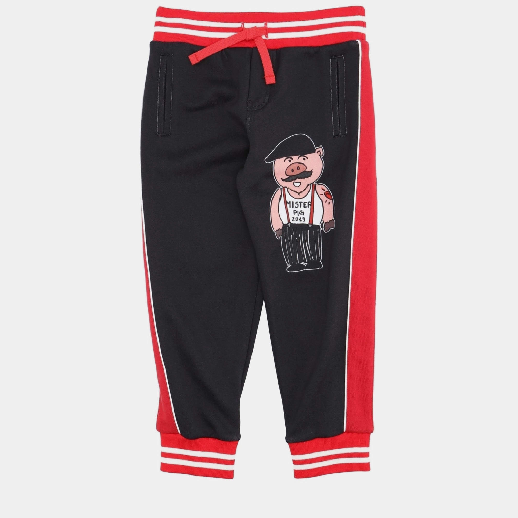 Pre Owned Dolce & Gabbana Navy Blue Cotton Drawstring Joggers Size 9/10Y