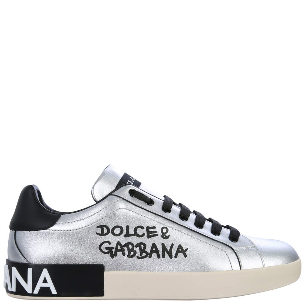 dolce gabbana silver shoes