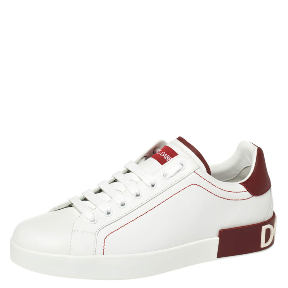 dolce and gabbana red and white sneakers