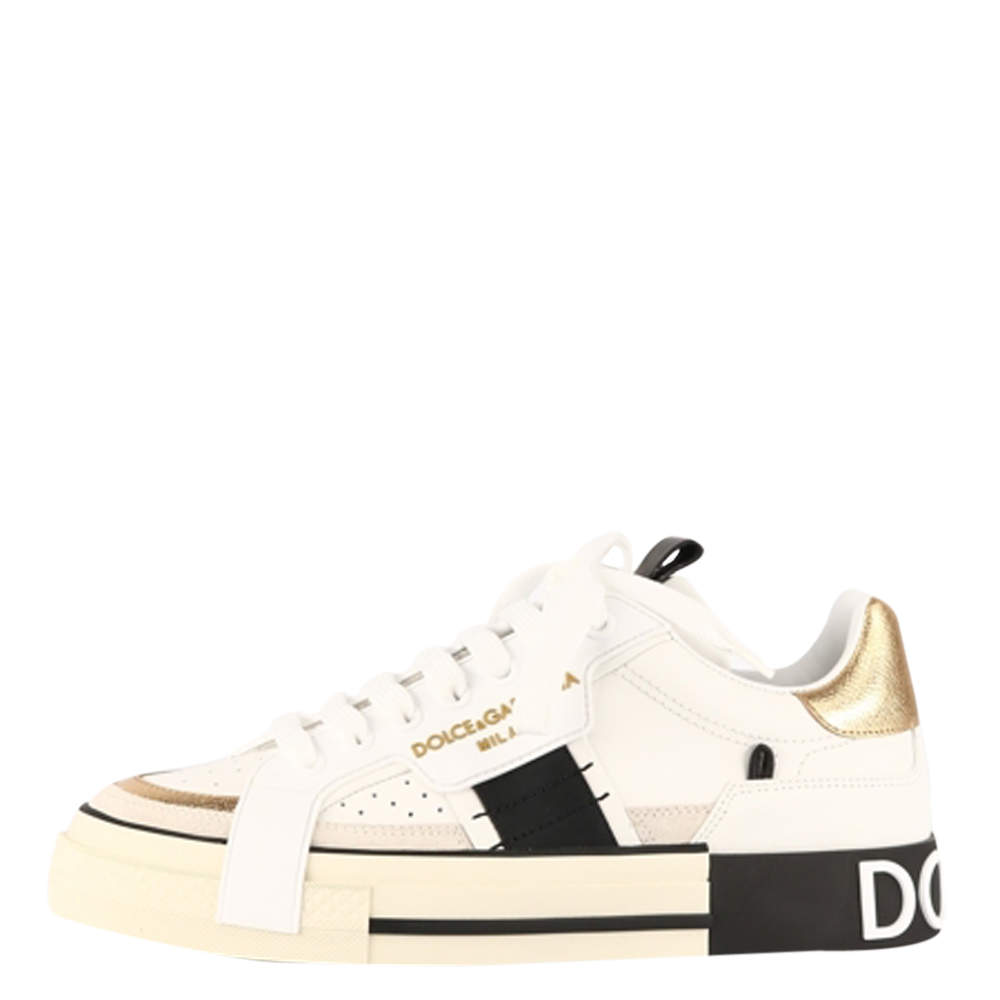Dolce & Gabbana White/Gold NS1 low-top Sneakers Size 40