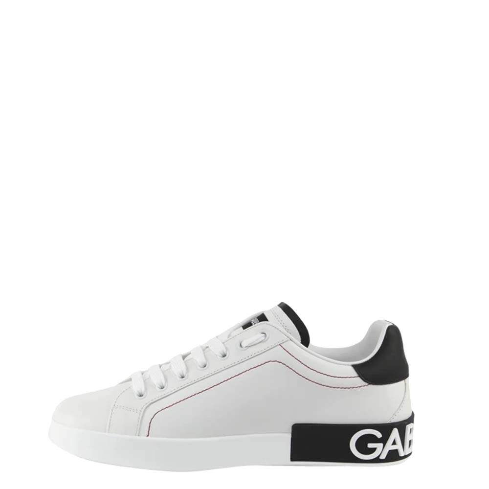 مملوكة مسبقًا Dolce & Gabbana Black/White Portofino Sneakers Size EU 43.5
