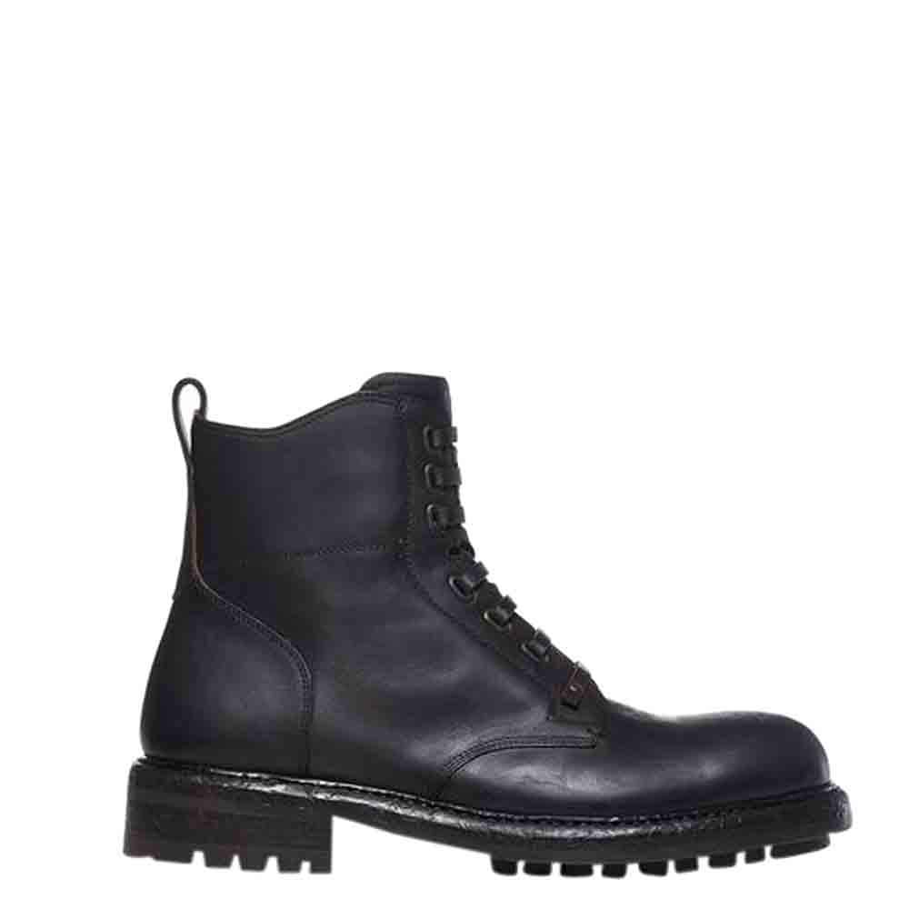 Dolce & Gabbana Black Leather Lace up Boots Size EU 40 Dolce & Gabbana | TLC