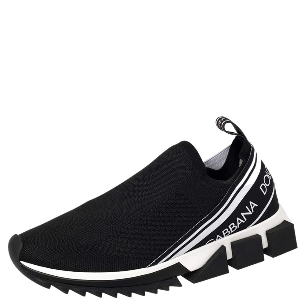 مملوكة مسبقًا حذاء رياضي دولتشي أند غابانا سورينتو قماش تريكو أسود سليب أون مقاس 41.5