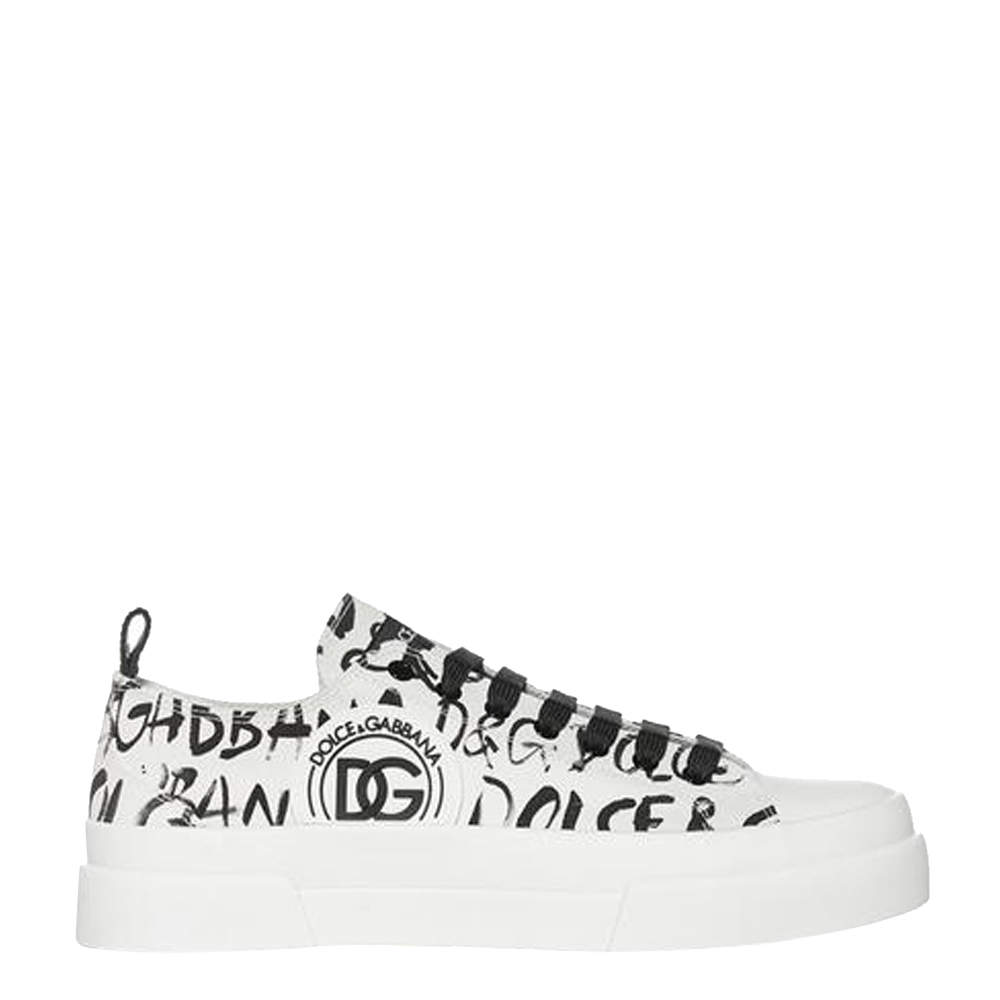 Dolce & Gabbana White Portofino Light DG Logo Sneakers Size EU 41.5