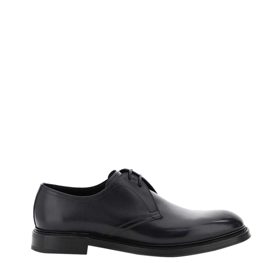 Pre Owned حذاء دولتشي أند غابانا جلد أسود رباط علوي مقاس إيطالي 43