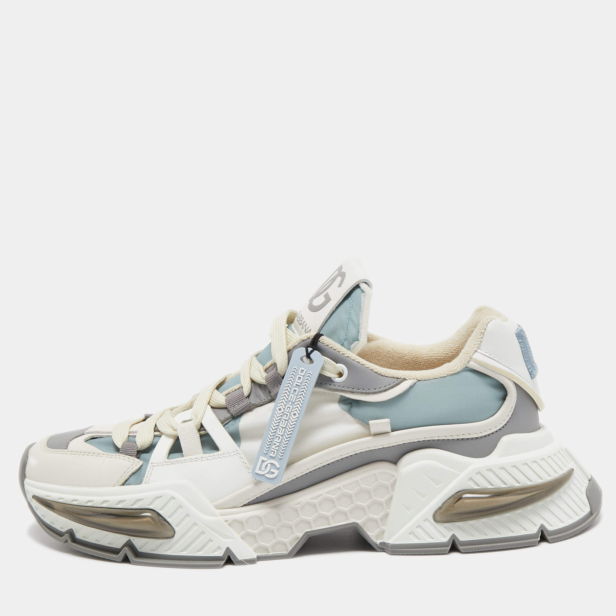 Pre Owned Dolce & Gabbana Multicolor  Leather And Nylon Airmaster Lace Up Sneakers Size 42