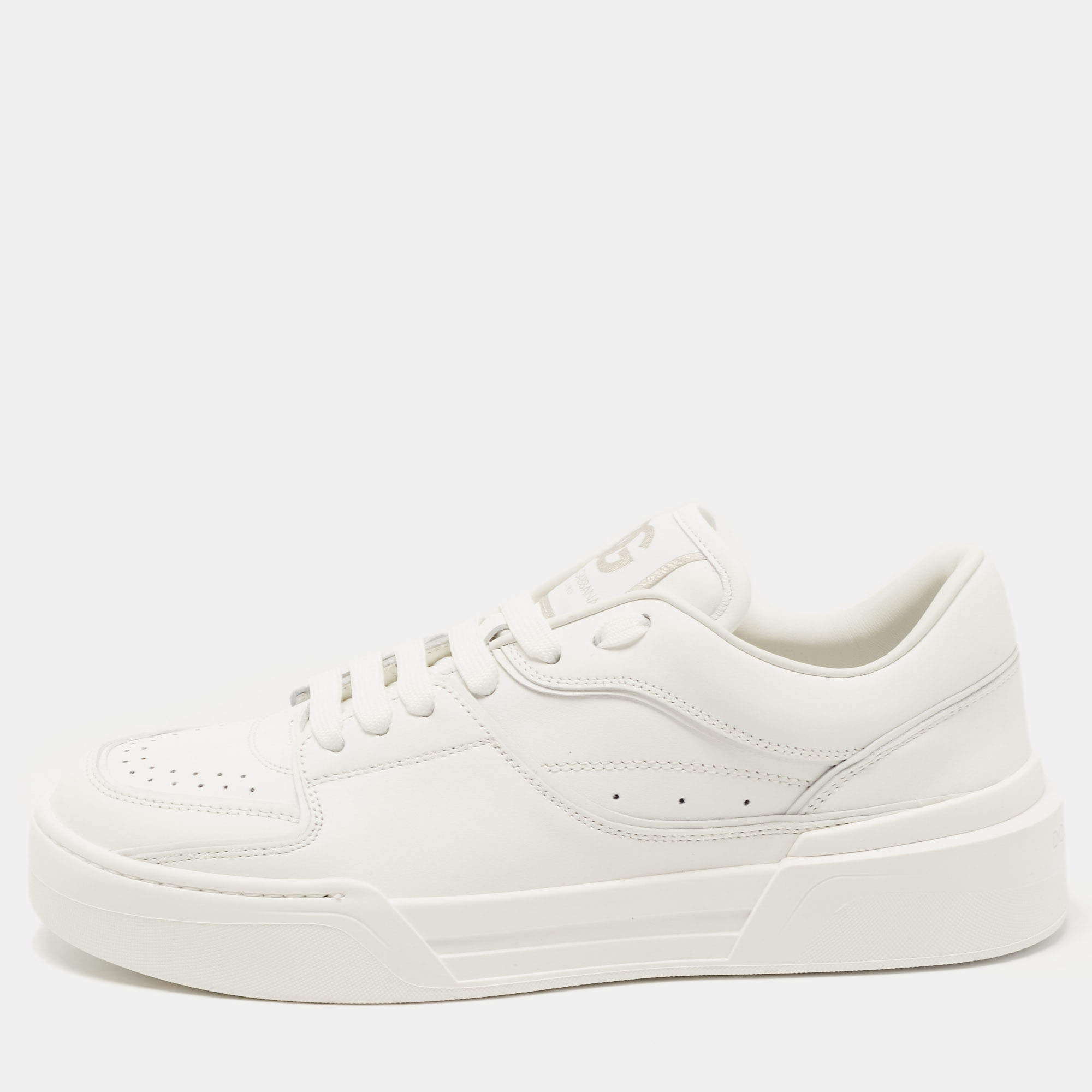 Dolce & Gabbana White Leather Roma Sneakers Size 41 Dolce