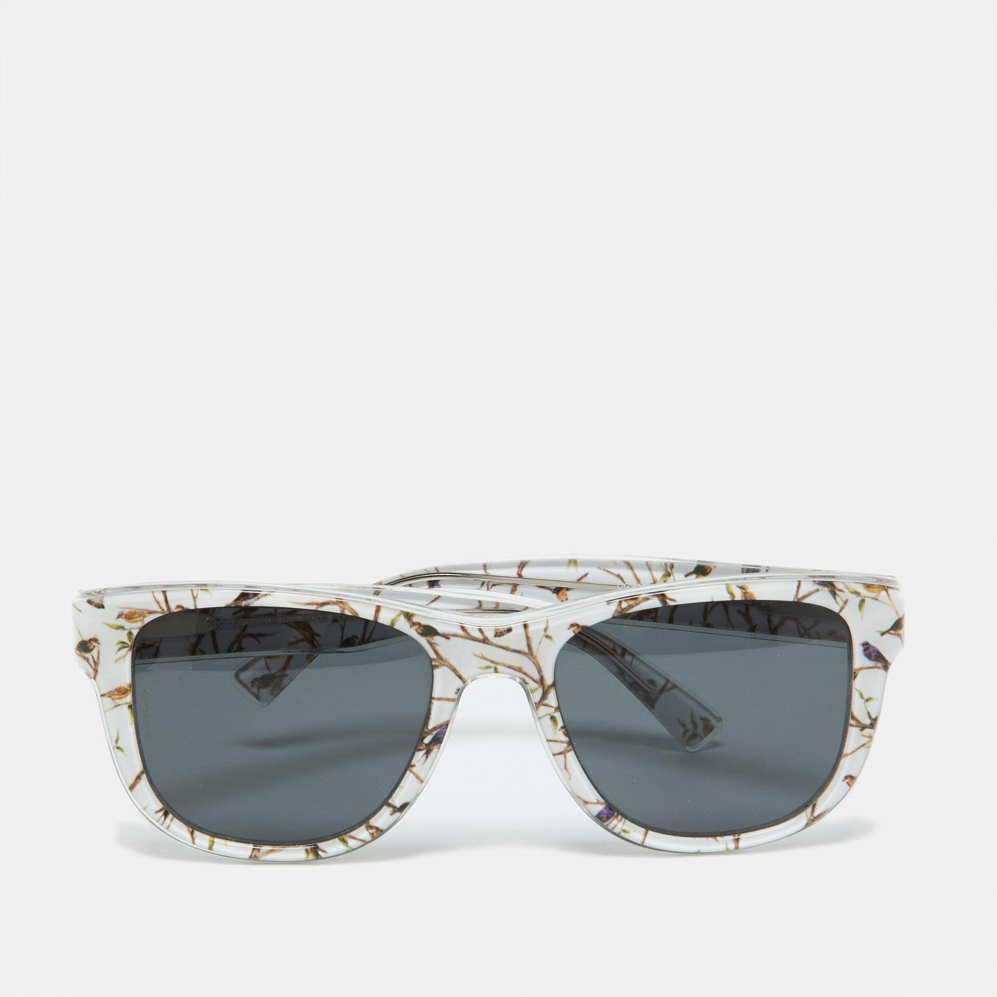 Dolce & Gabbana White Bird Print/Grey DG4284 Wayfarer Sunglasses