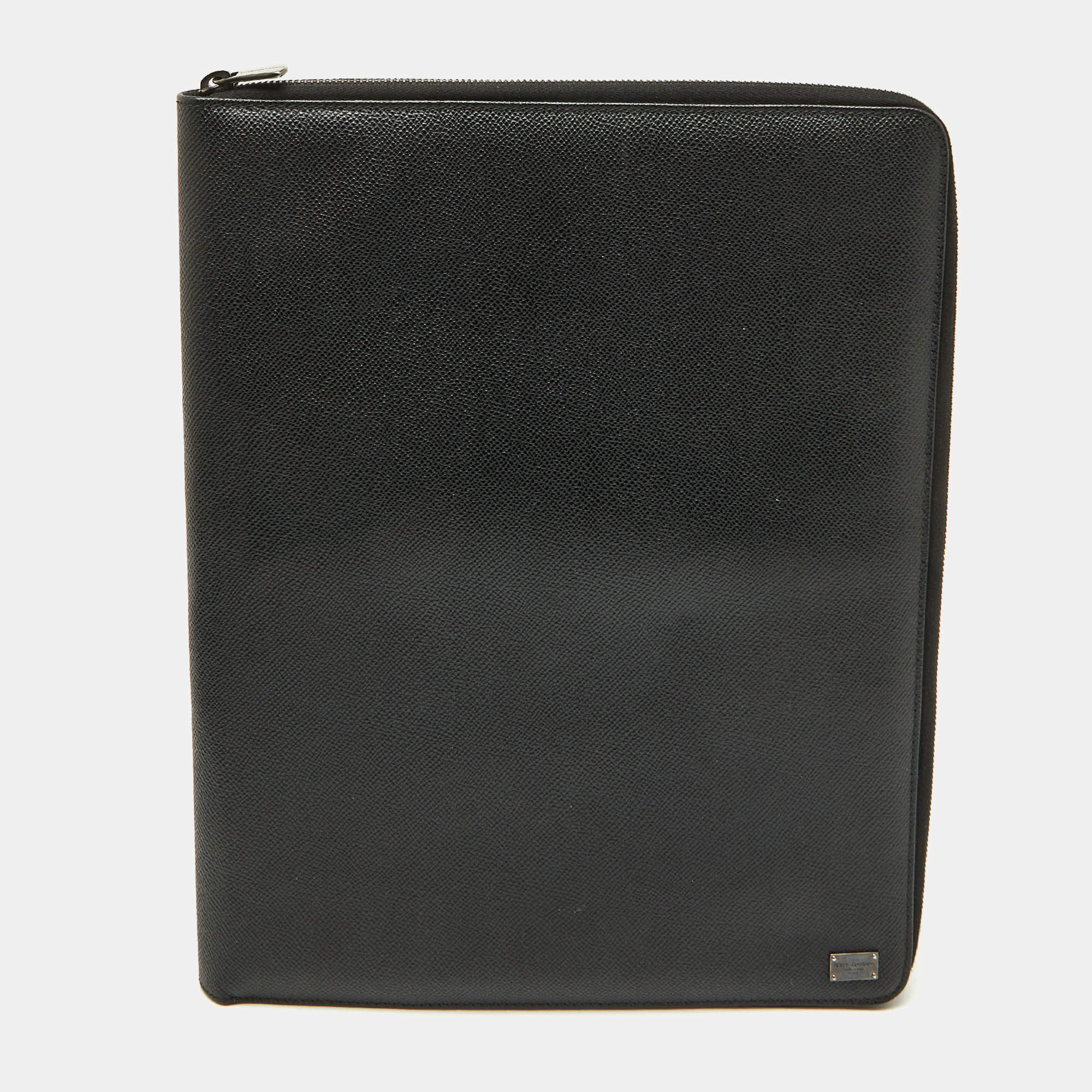 Pre Owned Dolce & Gabbana Black Leather Business Agenda Organizer