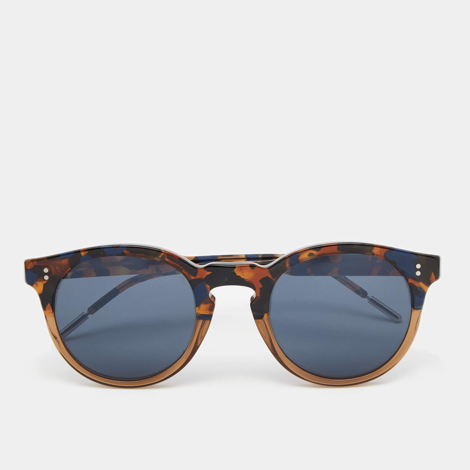 Pre Owned Dolce & Gabbana Havana/Blue DG4329-F Round Sunglasses