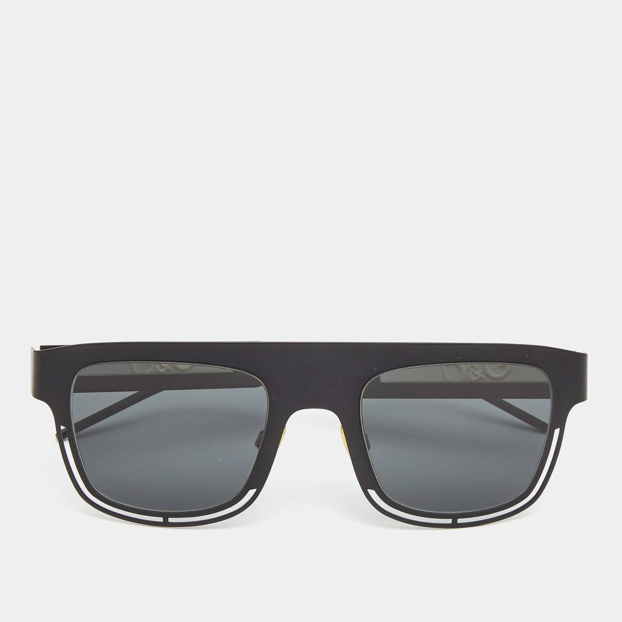 Dolce & Gabbana Black/White Logo Square Sunglasses