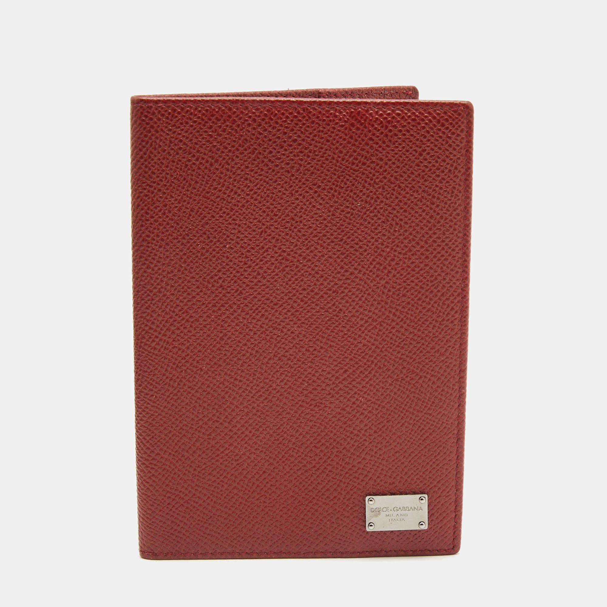 Dolce & Gabbana Red Leather Passport Holder 