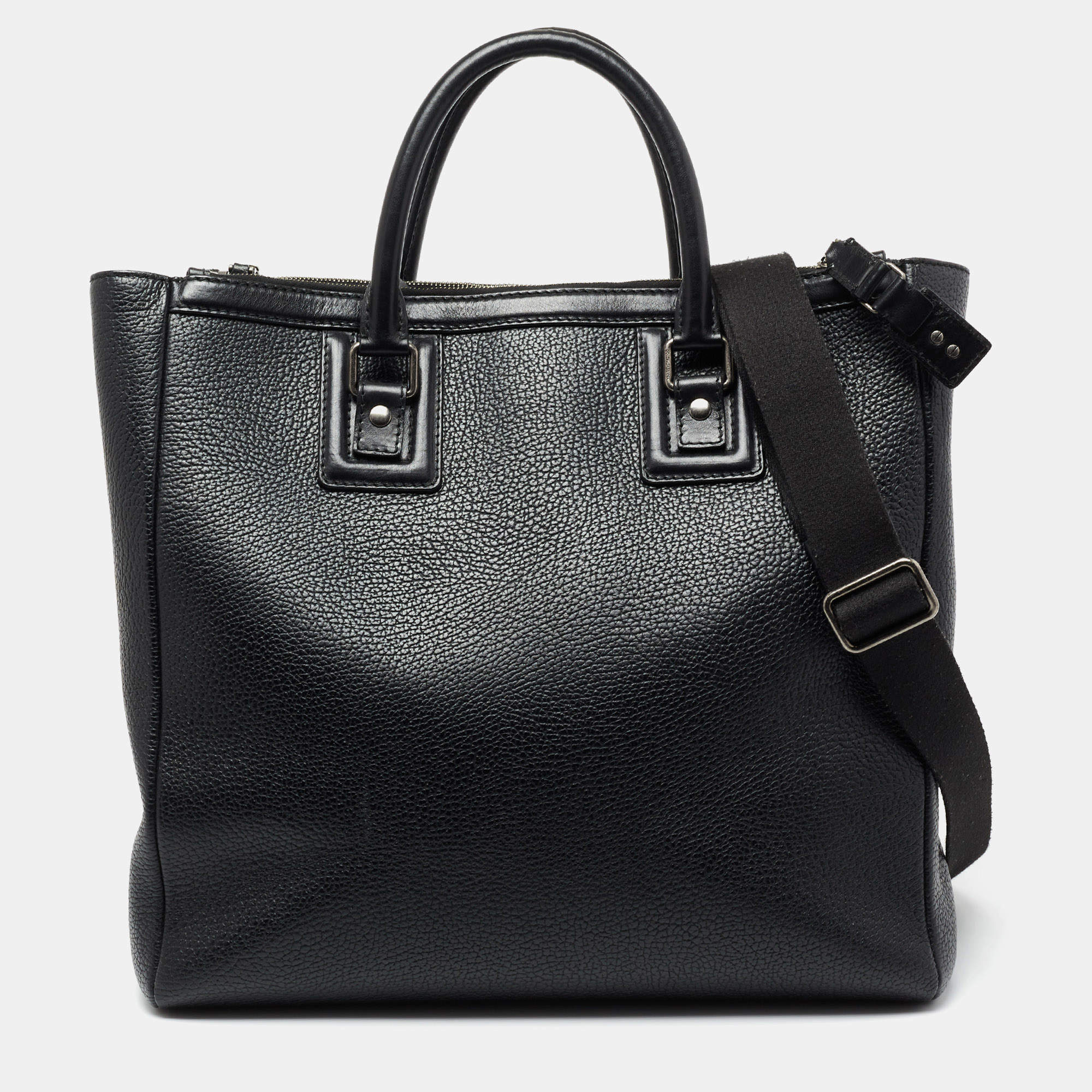 Pre Owned Dolce & Gabbana Black Textured Leather Tote