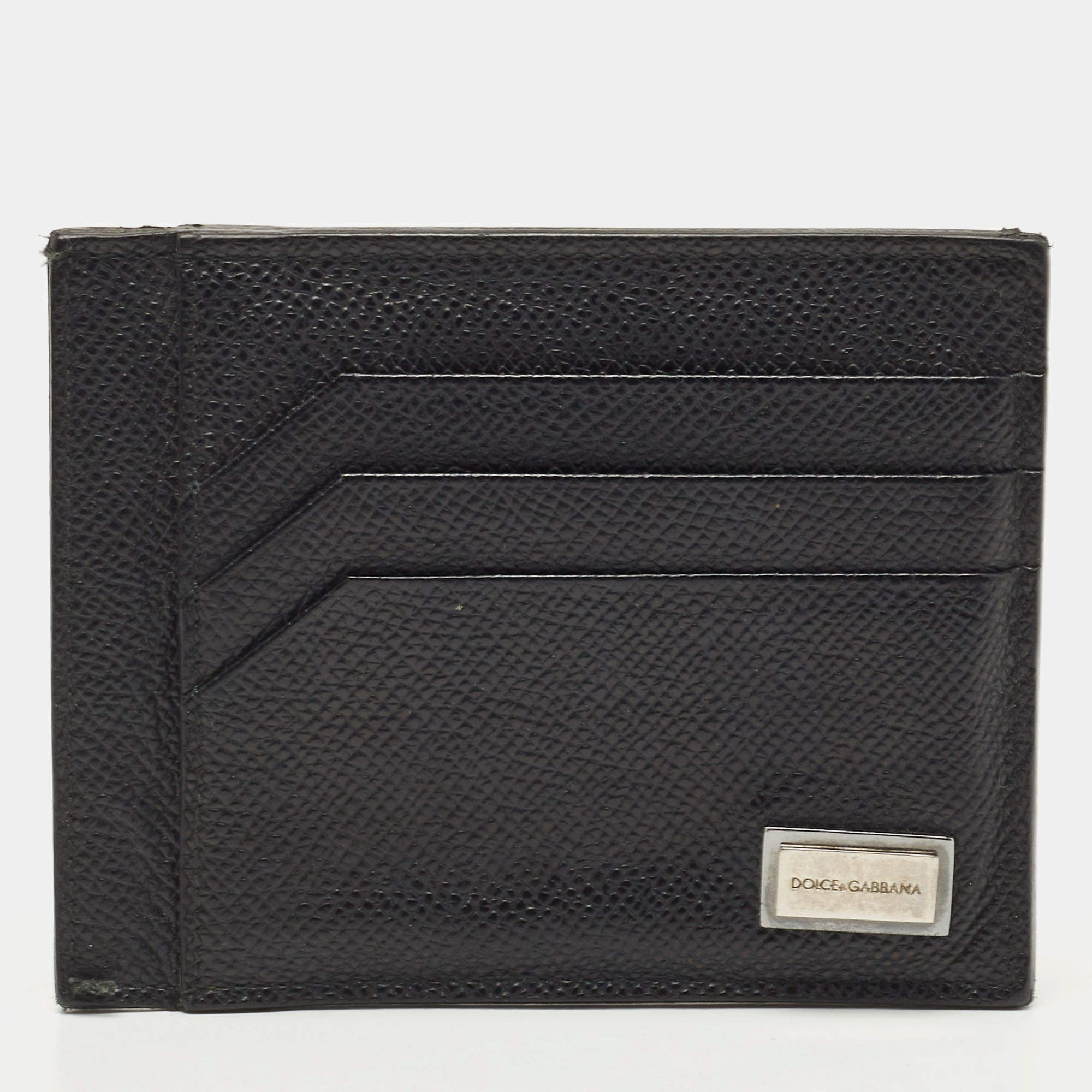 Dolce and Gabbana Black Leather 6CC Card Holder