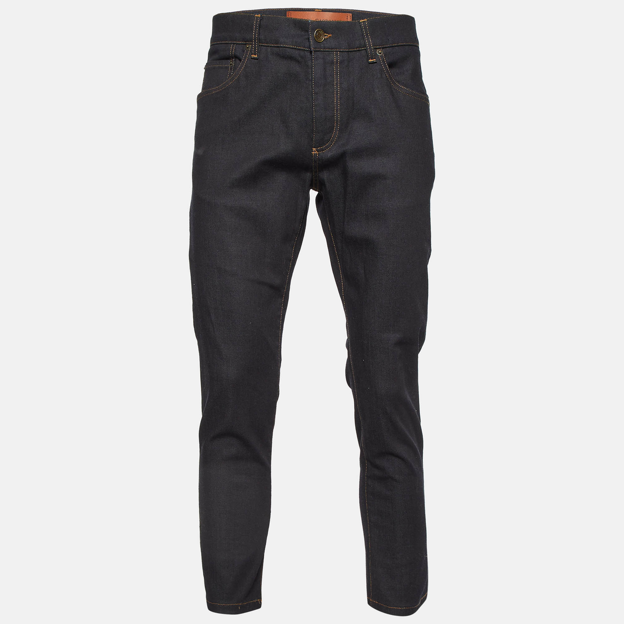 Pre Owned Dolce & Gabbana Dark Blue Denim 14 Stretch Fit Jeans XL/Waist 37.5"