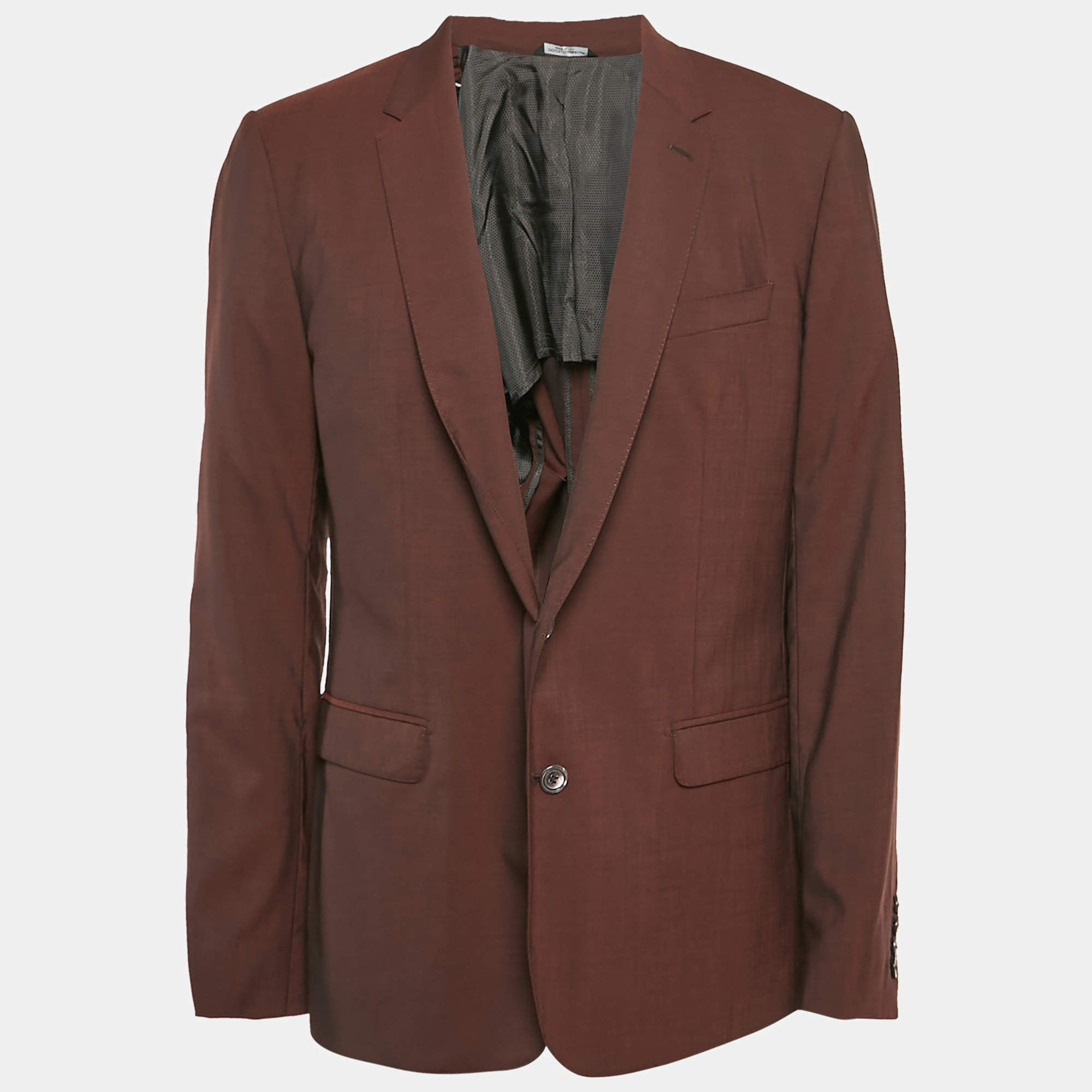 Pre Owned Dolce & Gabbana Brown Virgin Wool Tailored Blazer XXL