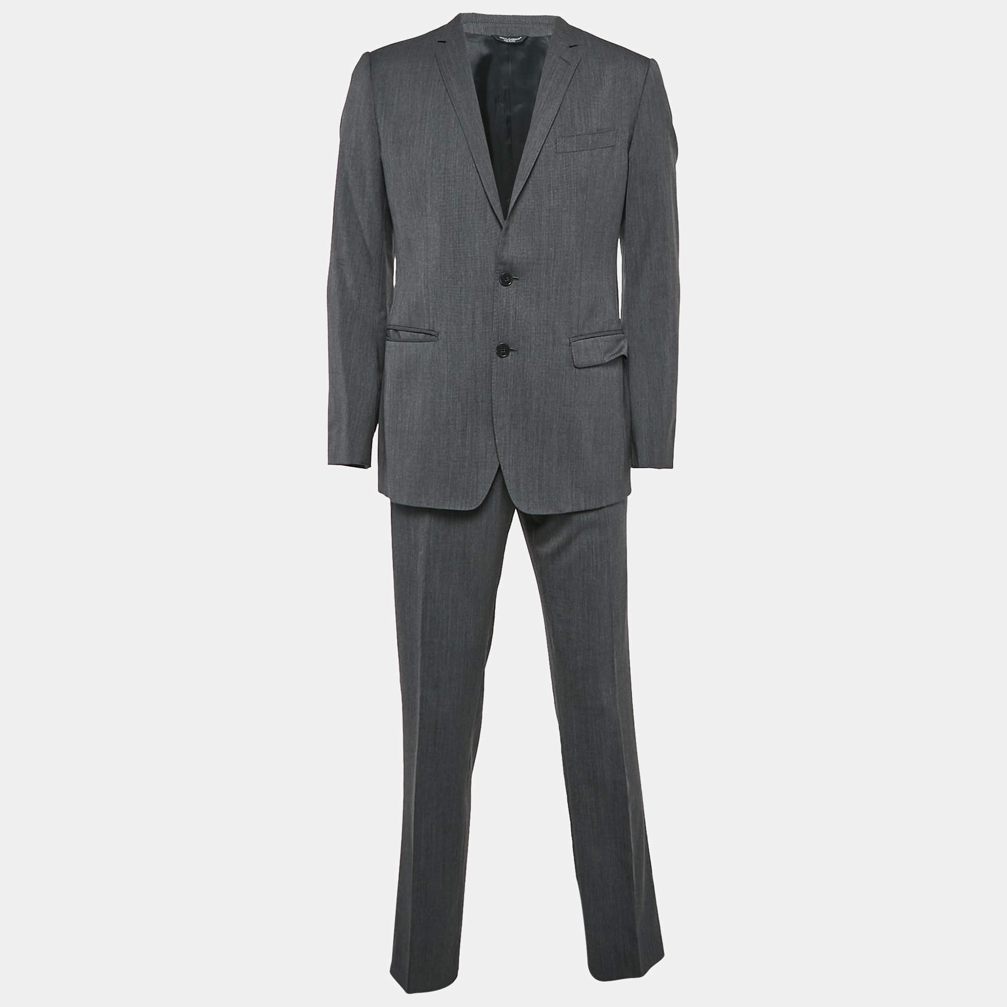 Dolce & Gabbana Grey Wool Tailored Pants Suit M