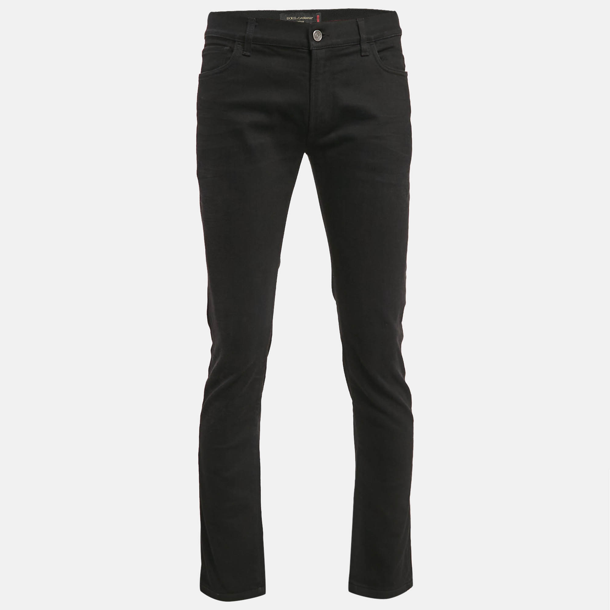 Pre Owned Dolce & Gabbana Black Stretch Denim Jeans L Waist 34"