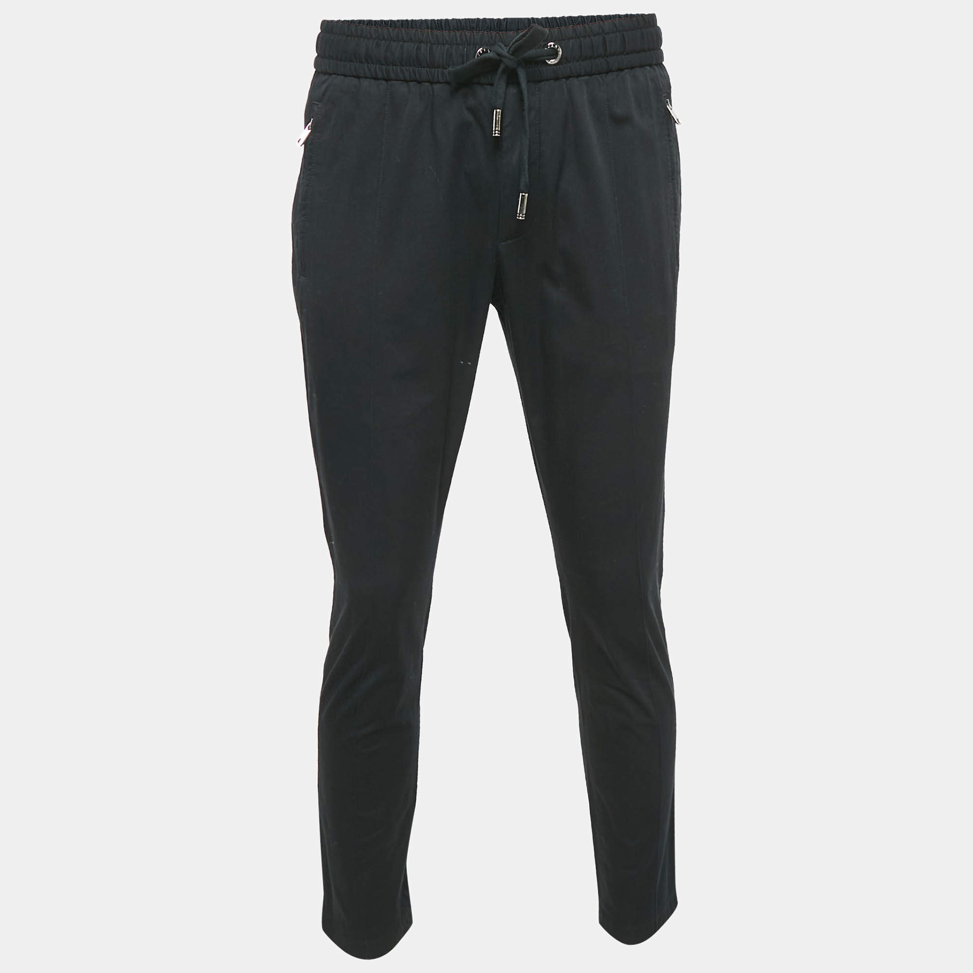 Pre Owned Dolce & Gabbana Black Cotton Trackpants S