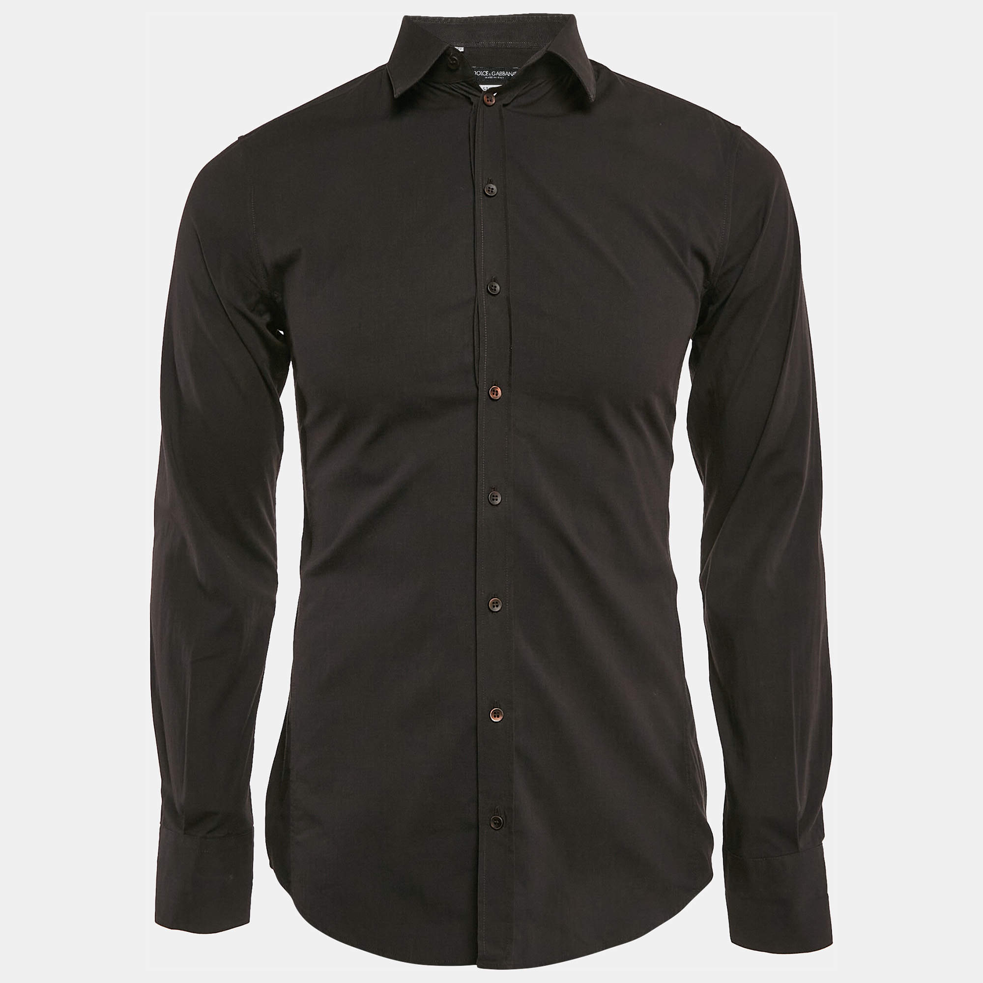 مملوكة مسبقًا Dolce & Gabbana Black Cotton Sicilia Shirt M