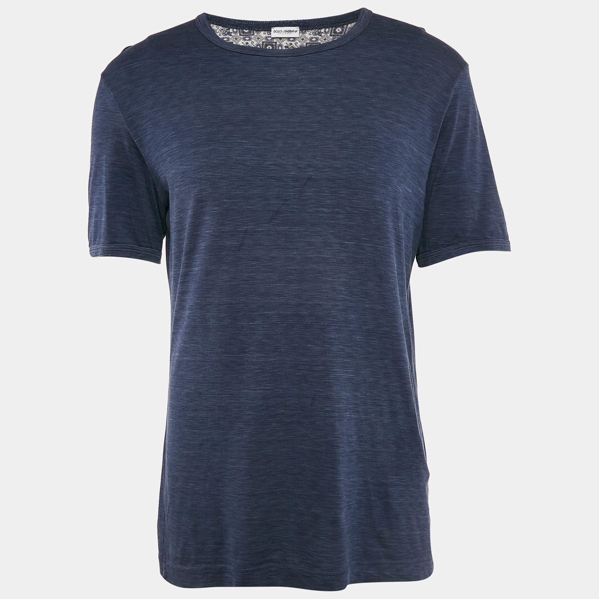 Pre Owned Dolce & Gabbana Underwear Blue Melange Jersey T-Shirt XL