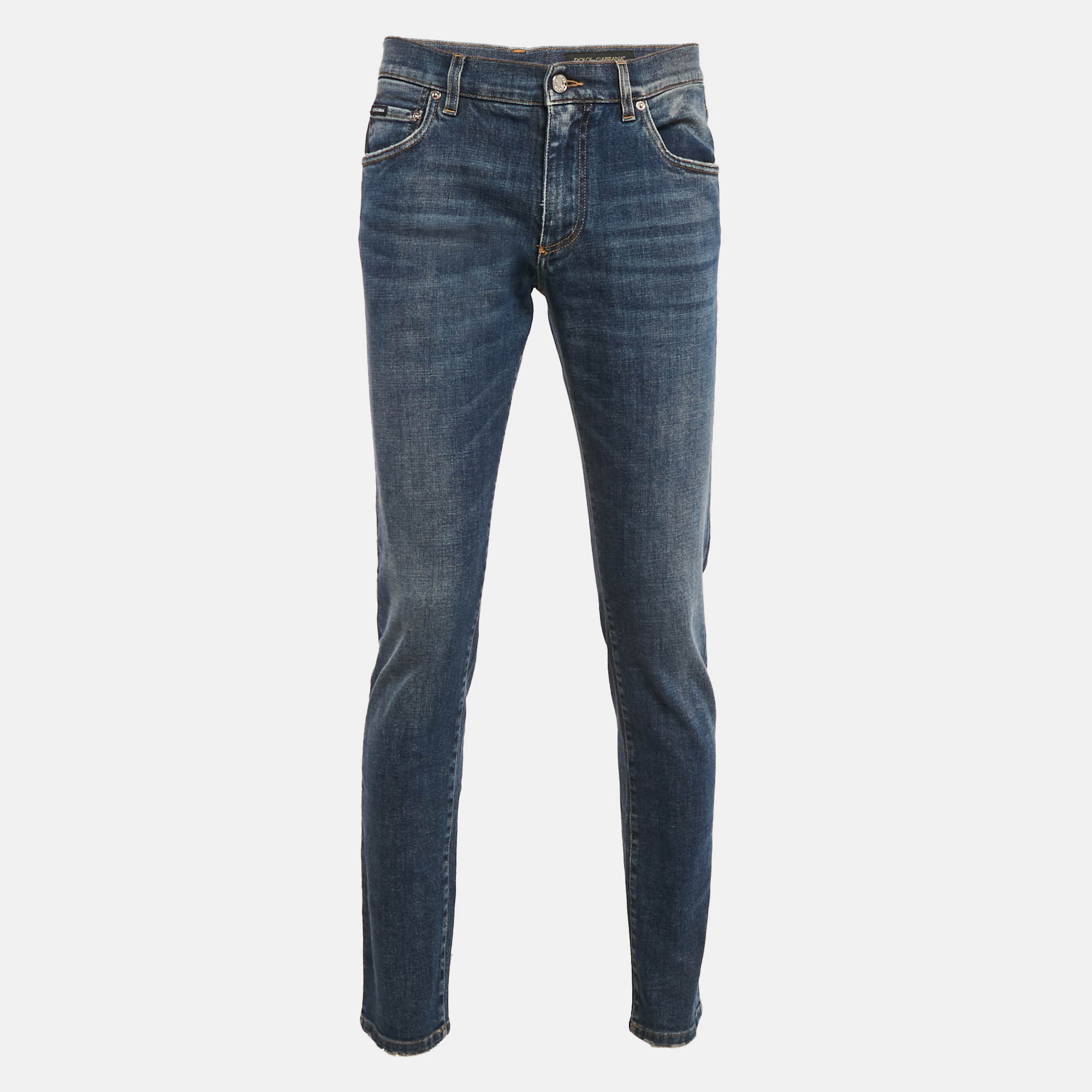 Pre Owned Dolce & Gabbana Blue Denim Slim Fit Jeans M Waist 34"