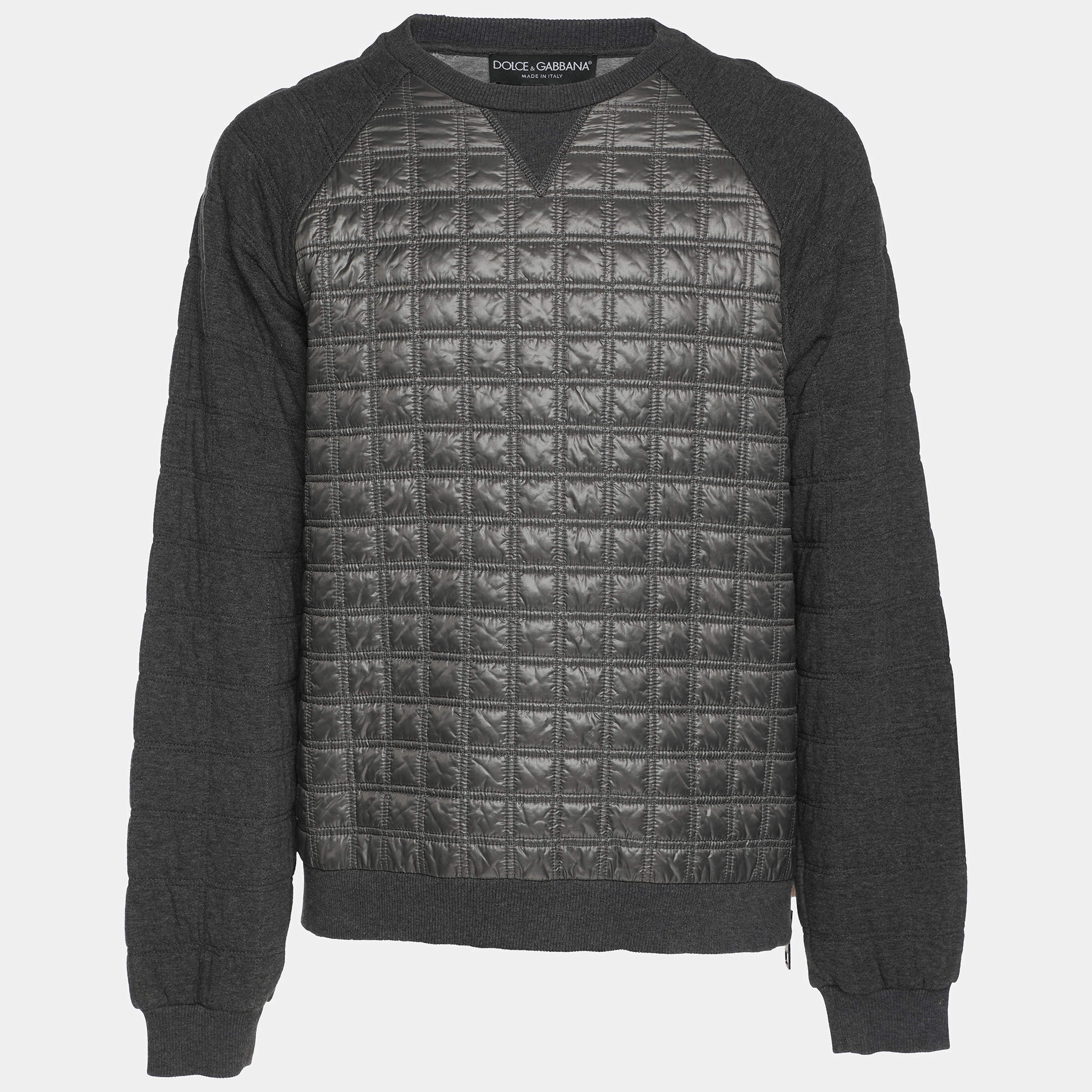 Dolce & Gabbana Grey Nylon Cotton Sweatshirt S