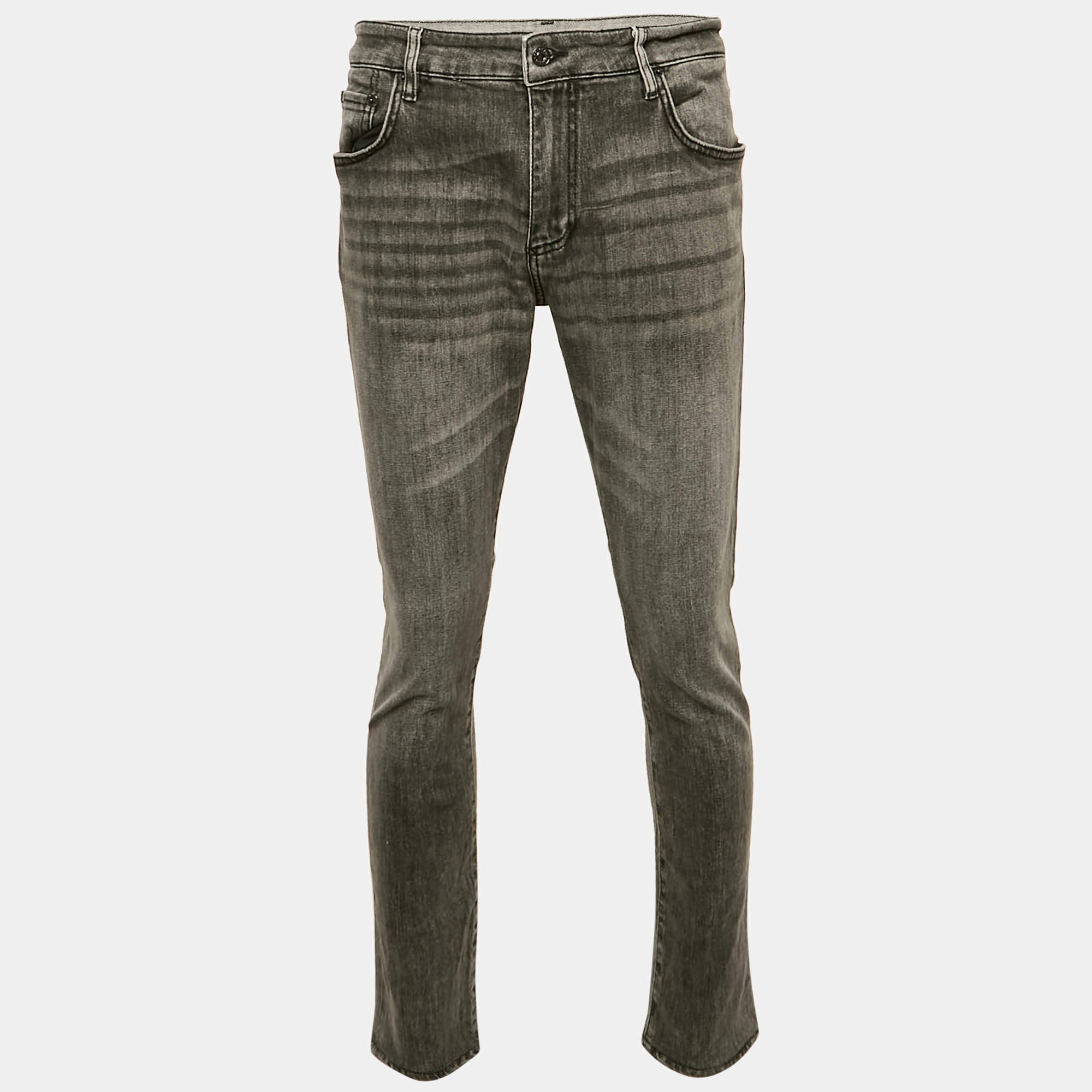 Pre Owned Dolce & Gabbana Grey Denim Regular Fit Jean XL Waist 36"