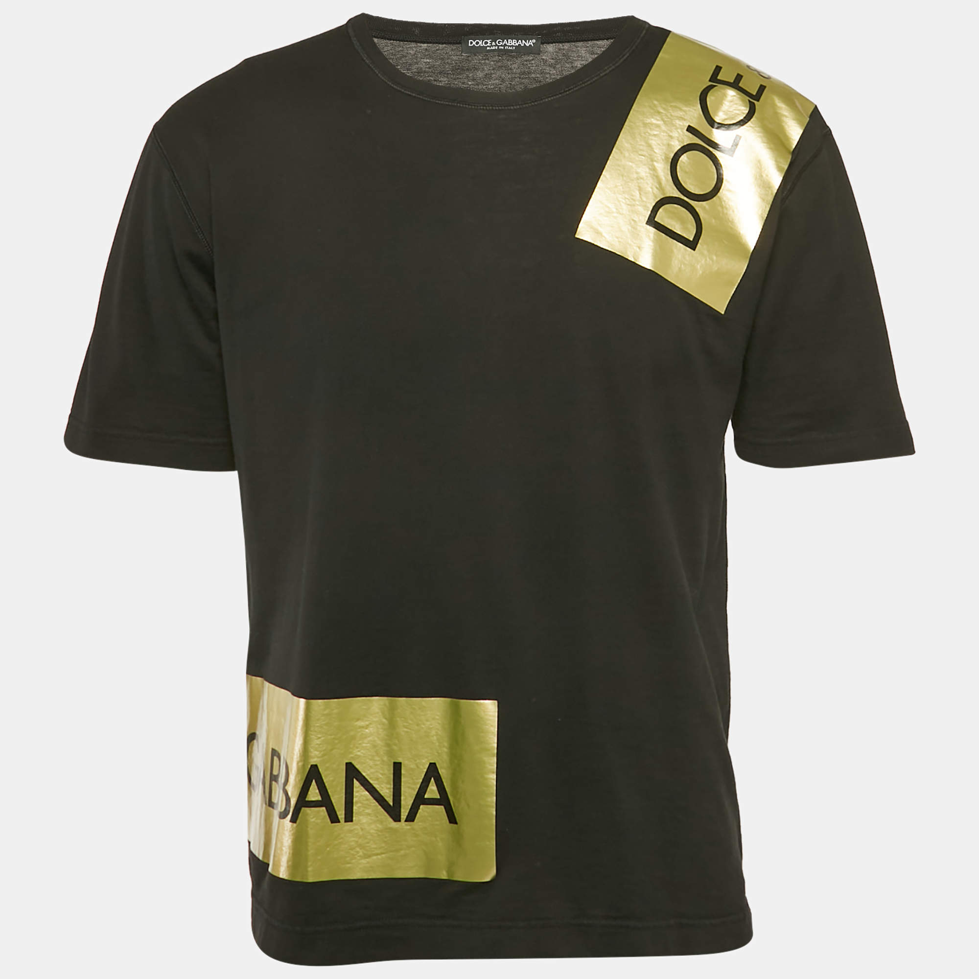 Dolce & Gabbana Black Logo Print Cotton T-Shirt S