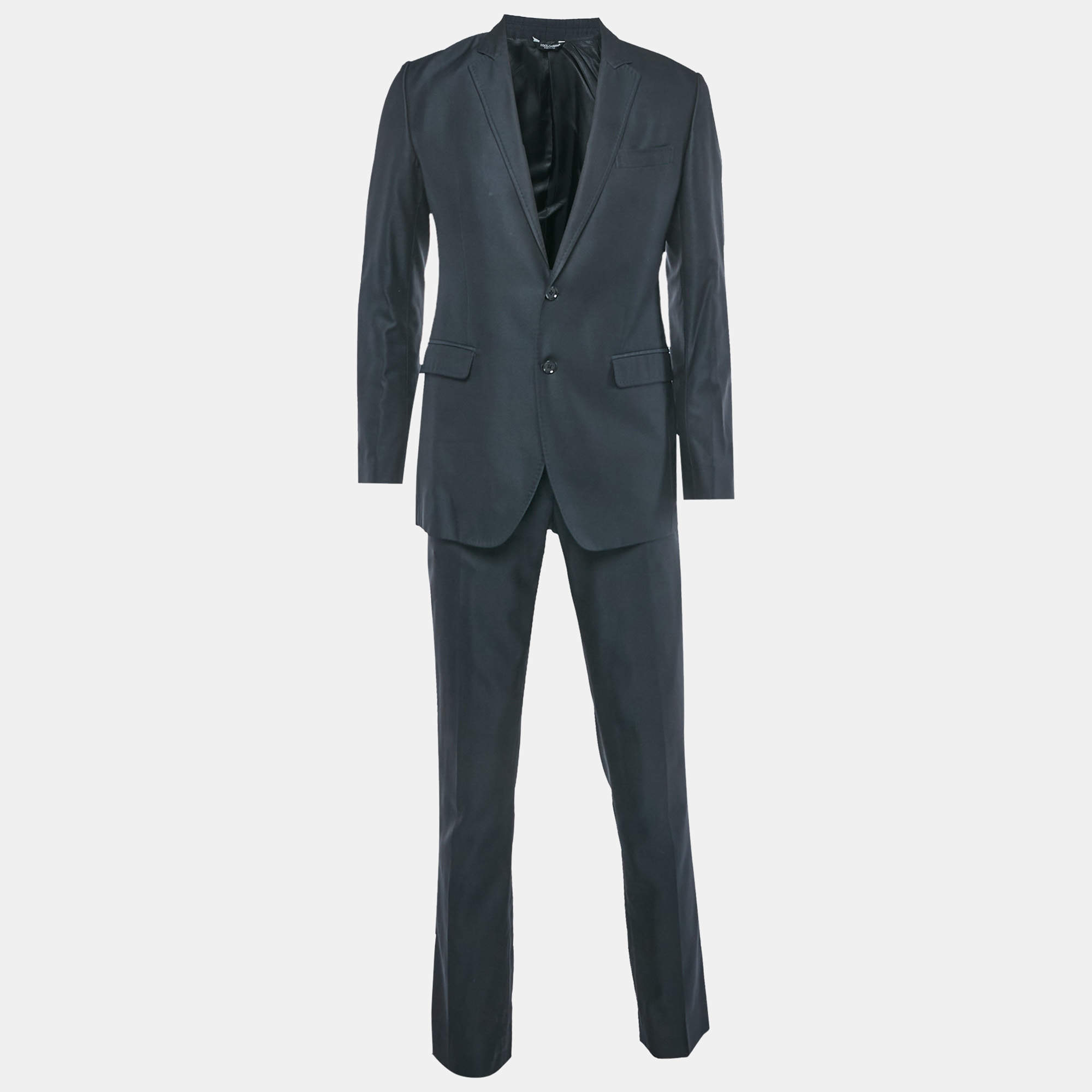 Pre Owned Dolce & Gabbana Midnight Blue Wool Blend Tailored Suit M