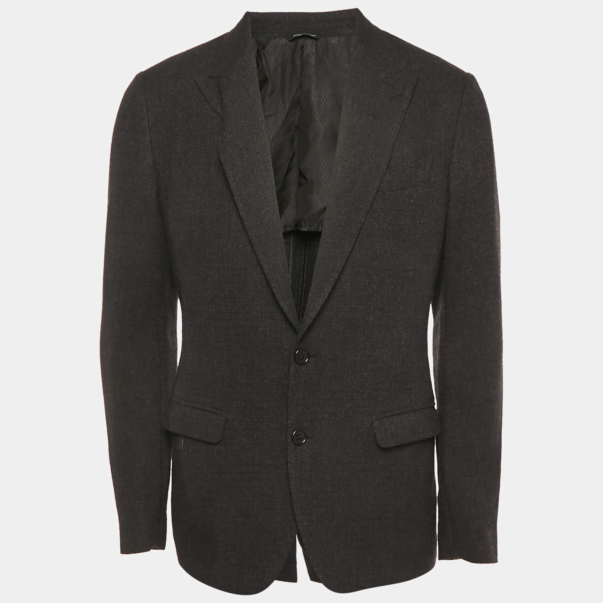 Pre Owned Dolce & Gabbana Black Wool Tailored Sicilia Blazer M
