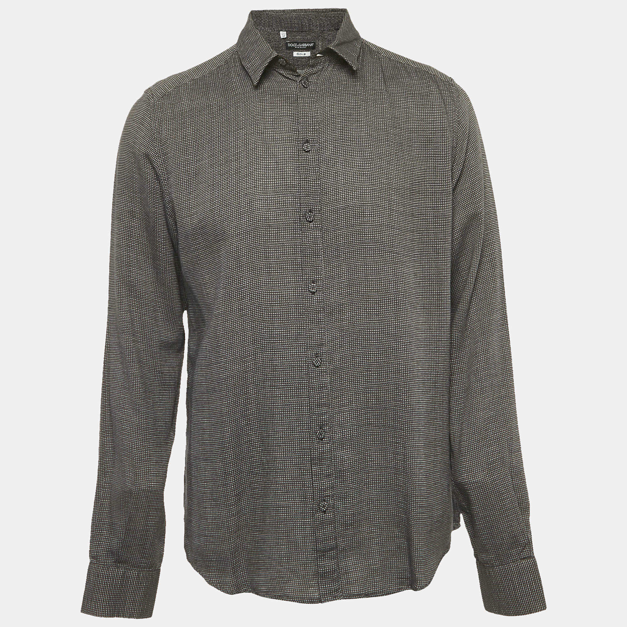 Pre Owned Dolce & Gabbana Black Cotton Button Front Shirt XL
