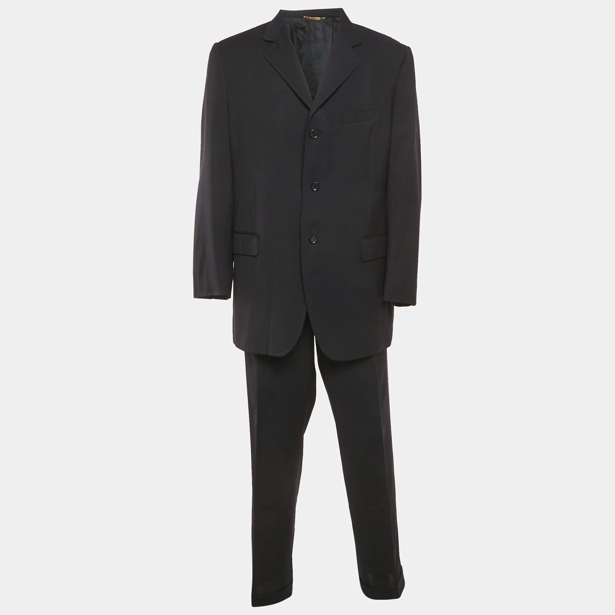 Pre Owned Dolce & Gabbana Navy Blue Wool Single Breasted Suit XXXL