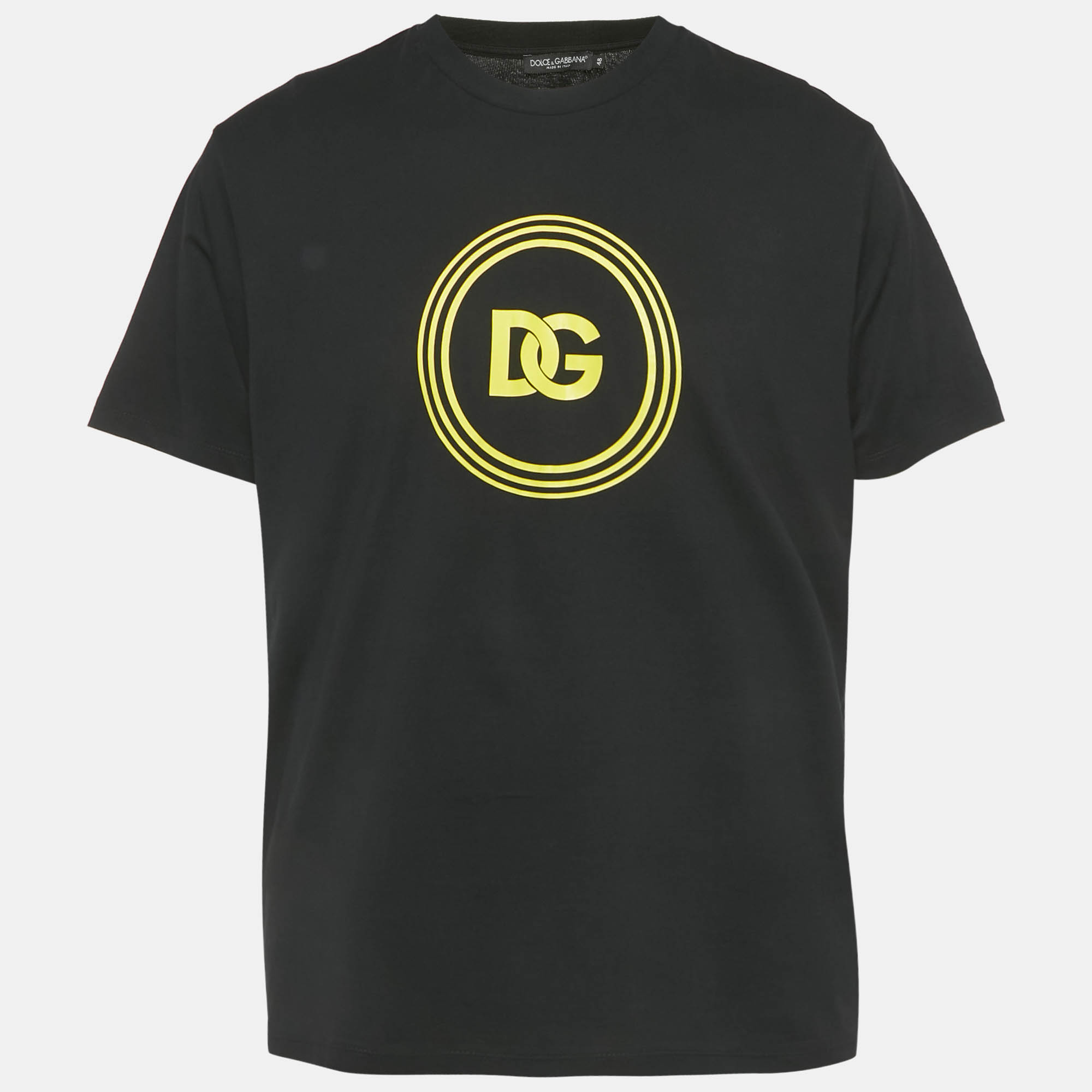 Pre Owned Dolce & Gabbana Black Logo Print Cotton T-Shirt M