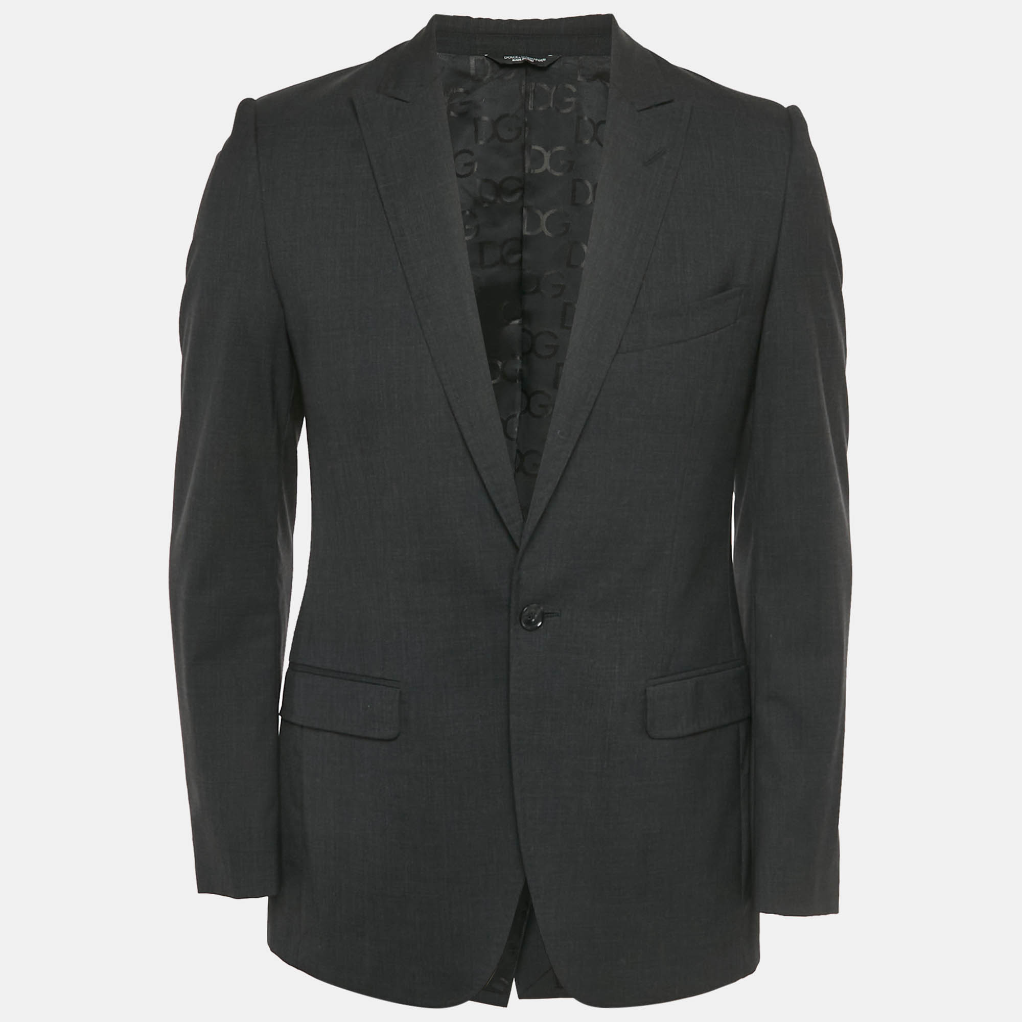 Pre Owned Dolce & Gabbana Black Wool Single Breasted Blazer S