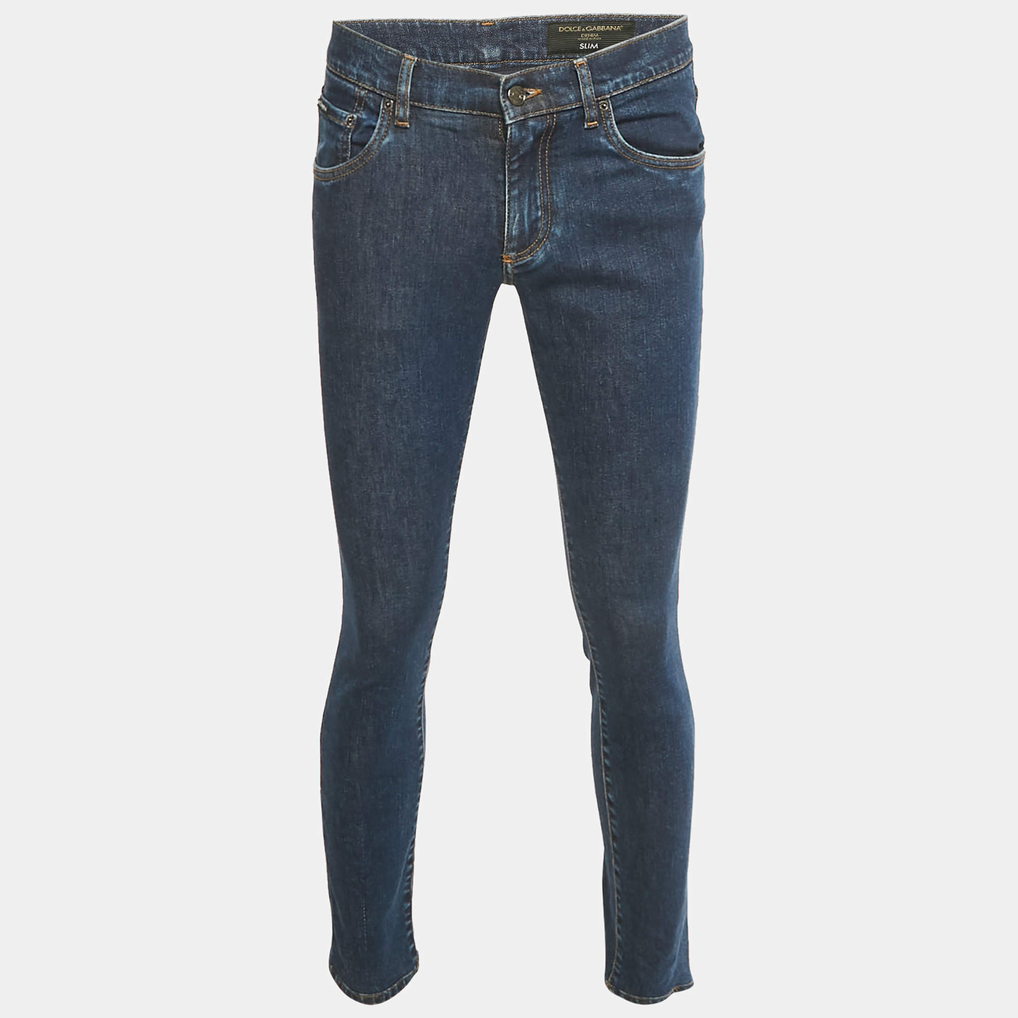 Pre Owned بنطلون دولتشي أند غابانا دنيم أزرق عادي مقاس متوسط (ميديم)