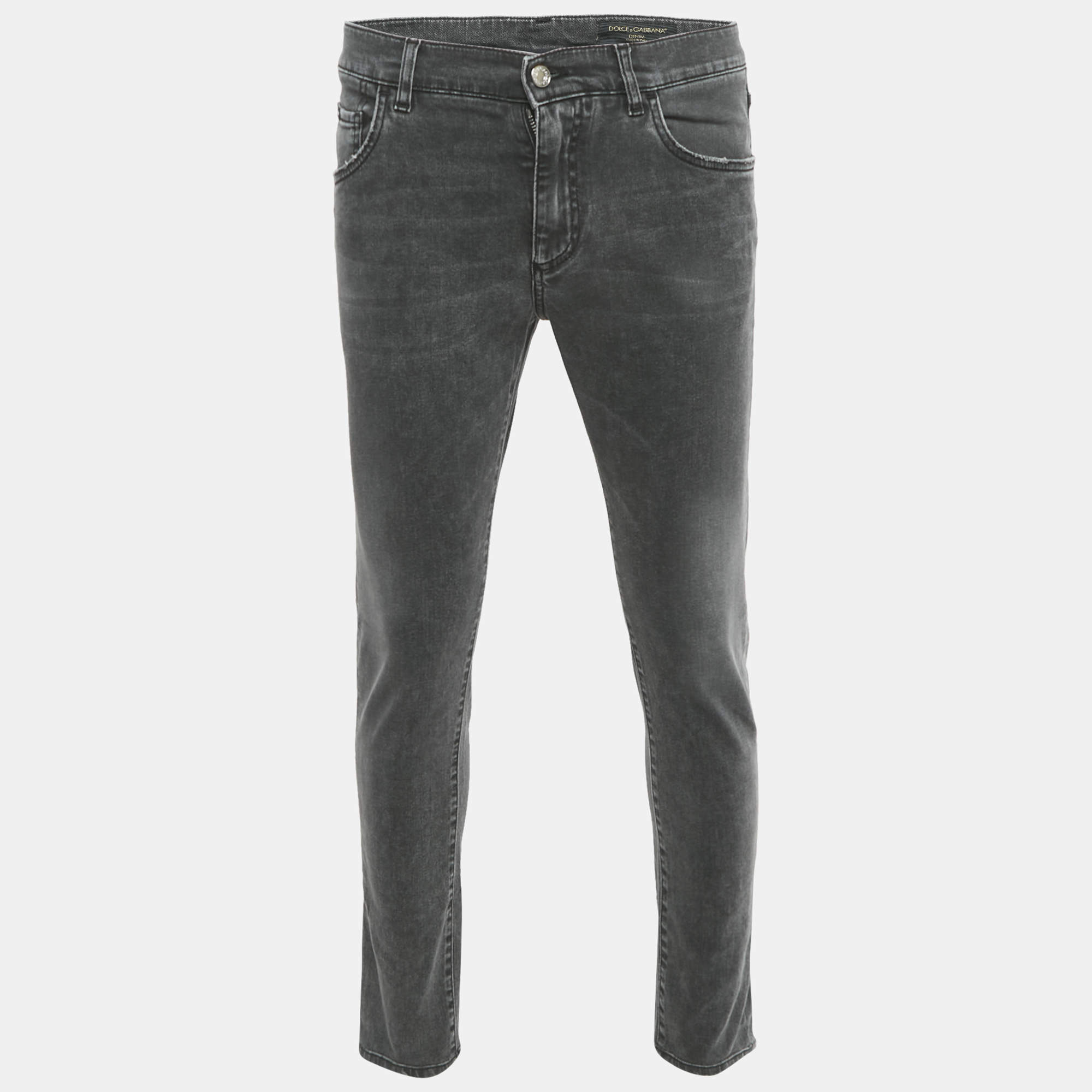 مملوكة مسبقًا بنطلون دولتشي أند غابانا دنيم أزرق عادي مقاس متوسط (ميديم)